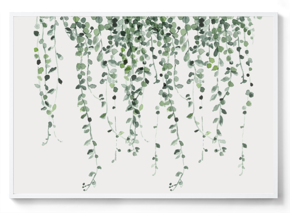 Hanging Pearls: Watercolour Wall Print