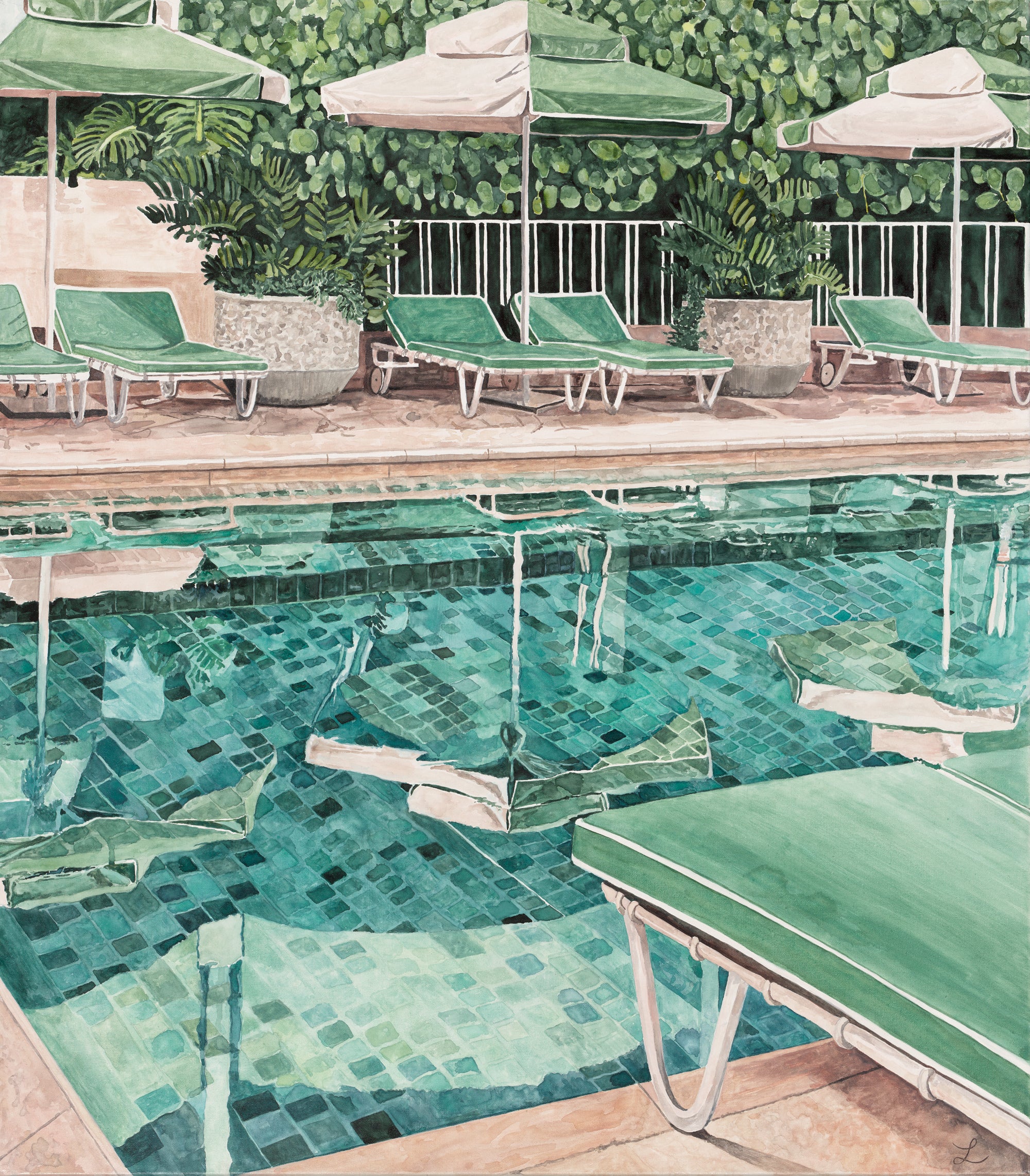 Reflections In Stillness - Original Watercolour on Canvas