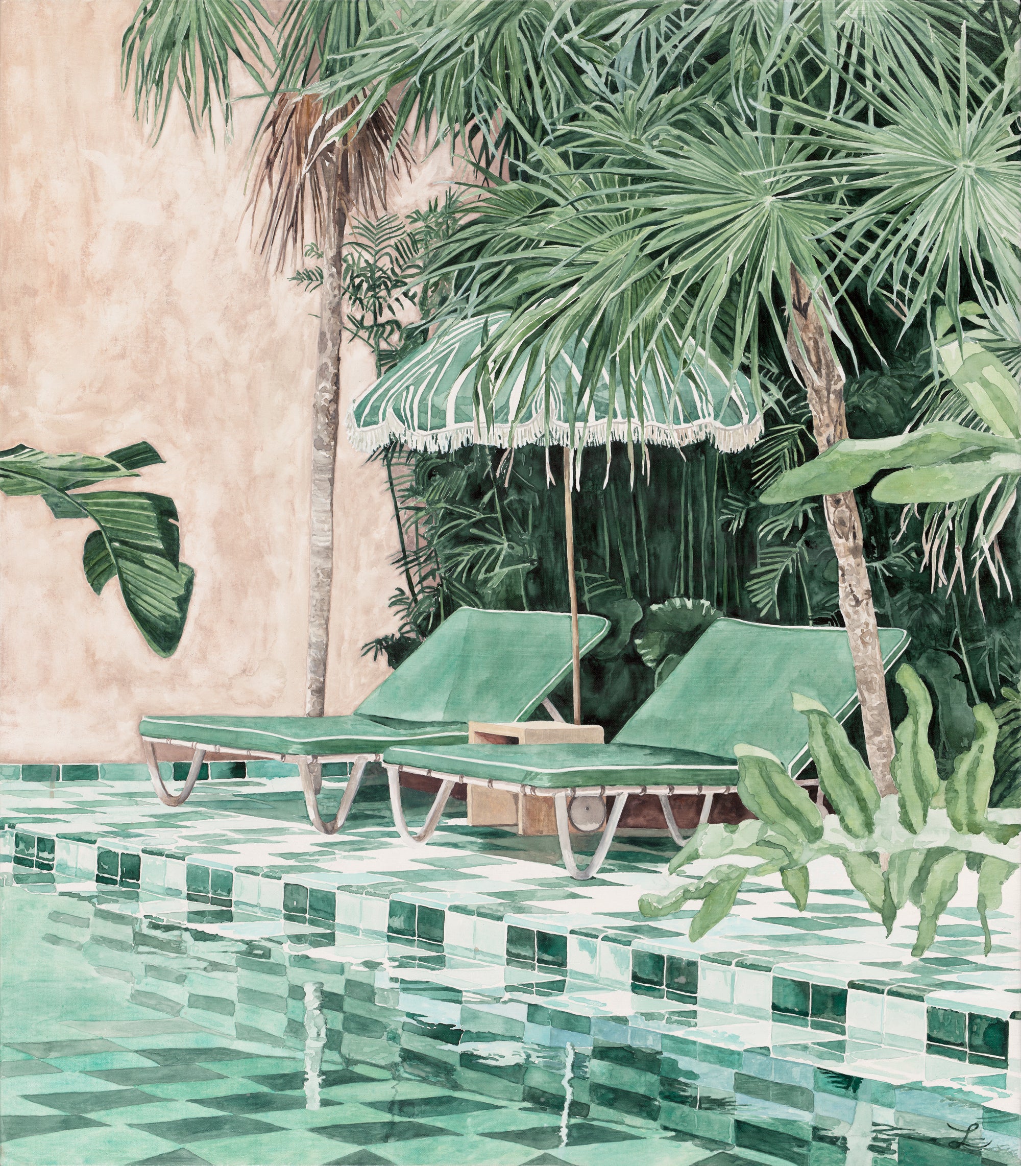 Bask - Original Watercolour on Canvas