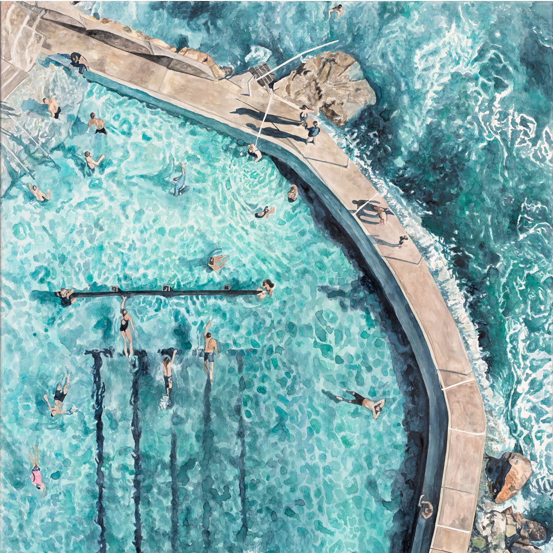 Bronte Bathing: Limited Edition Watercolour Wall Print