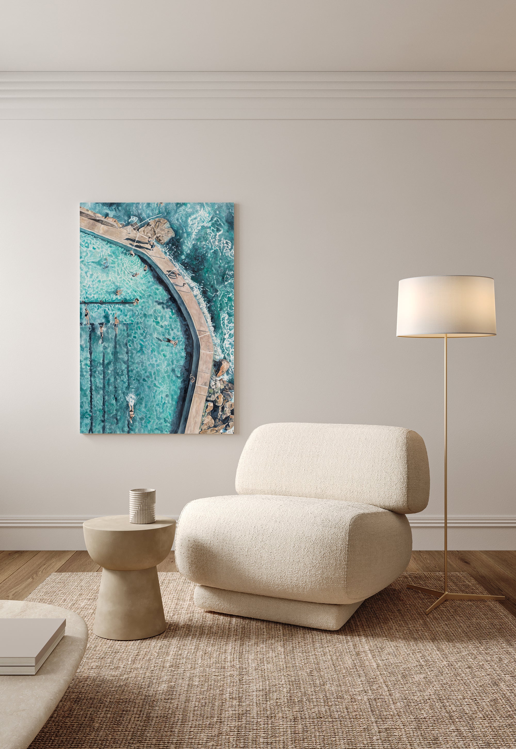 Bronte Bathing: Limited Edition Watercolour Canvas Print
