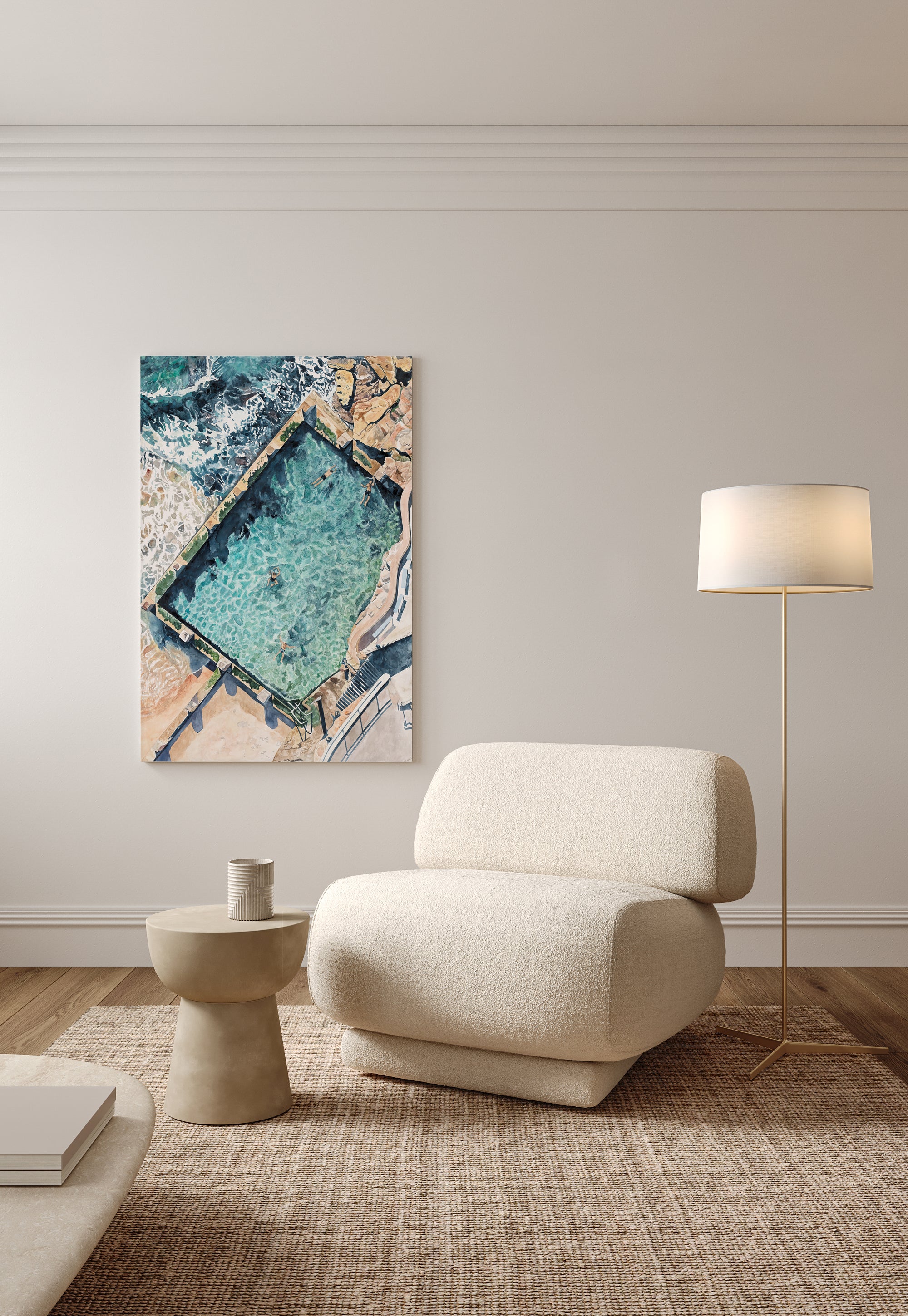 Coogee Rockpool: Limited Edition Watercolour Canvas Print