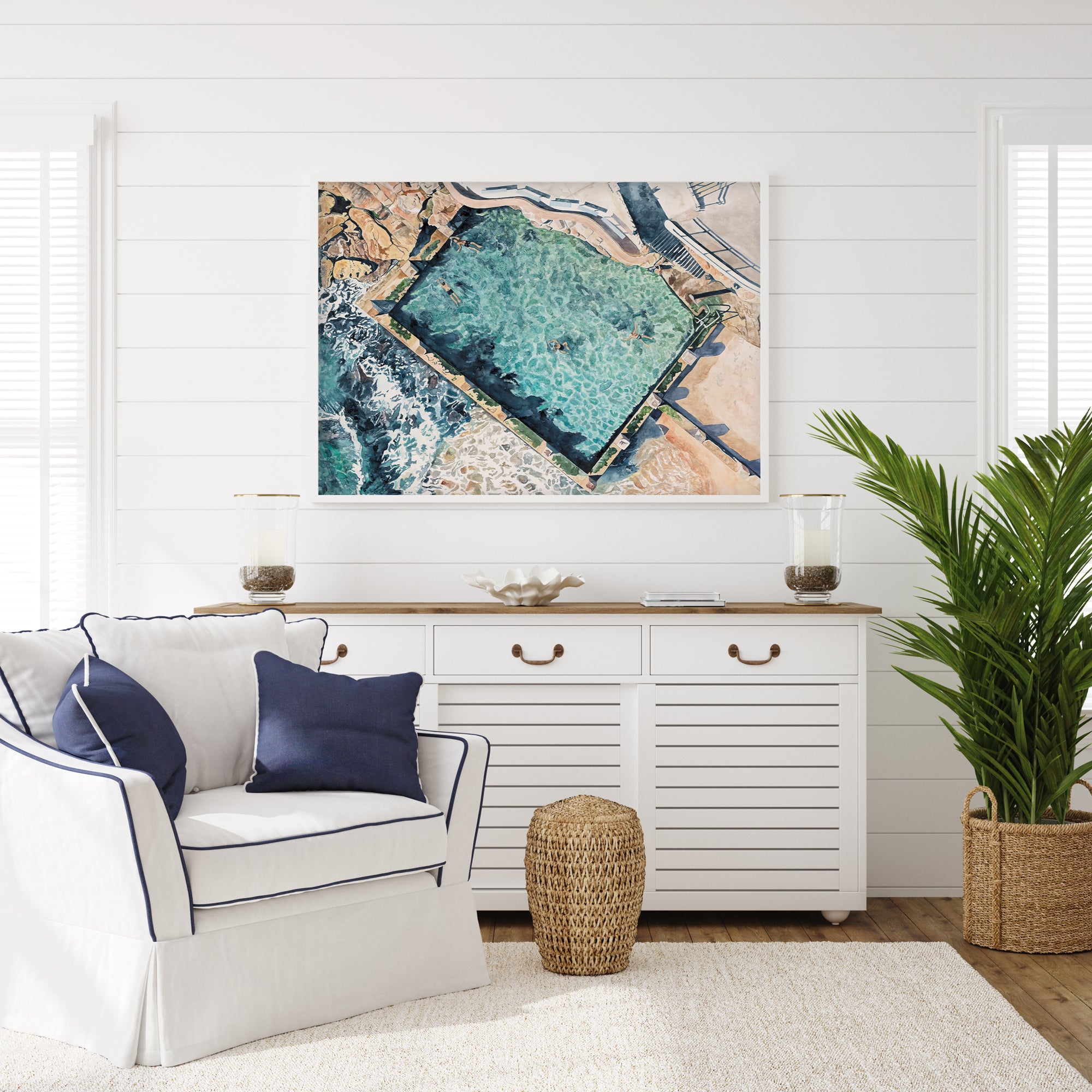 Coogee Rockpool: Limited Edition Watercolour Wall Print