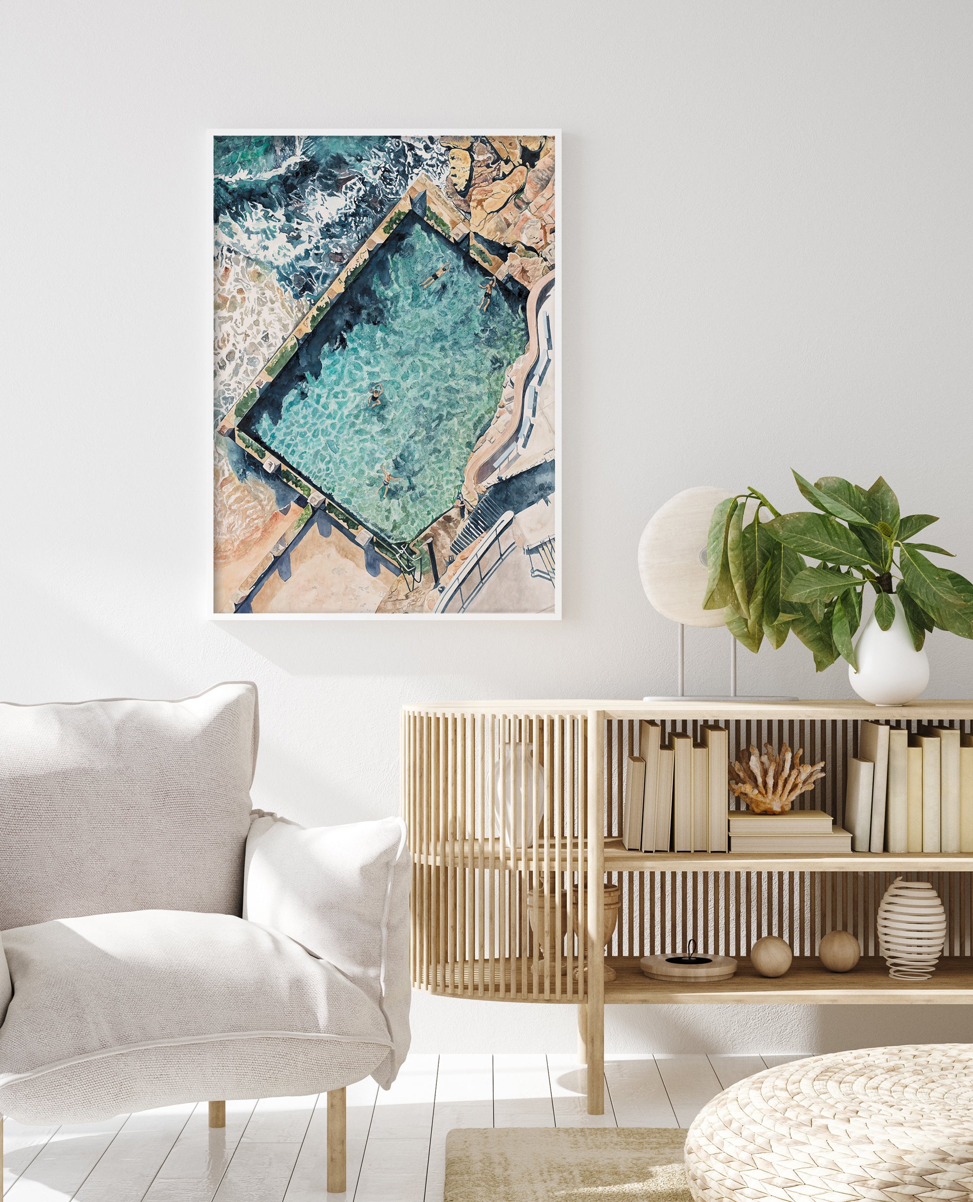 Coogee Rockpool: Limited Edition Watercolour Wall Print
