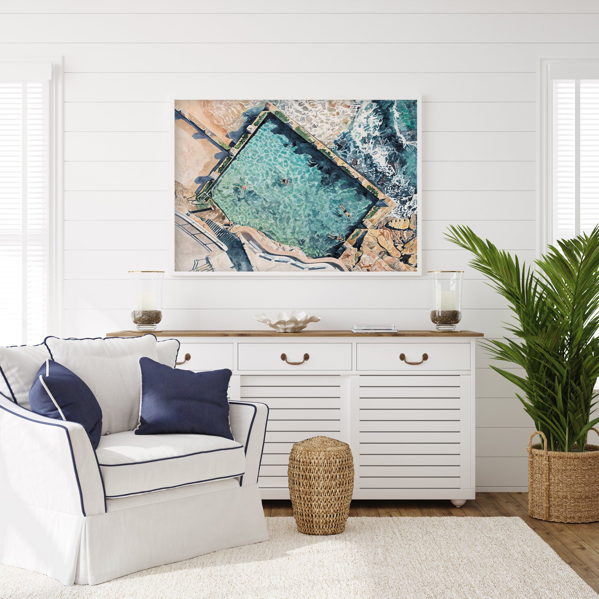 Coogee Rockpool: Limited Edition Watercolour Wall Print