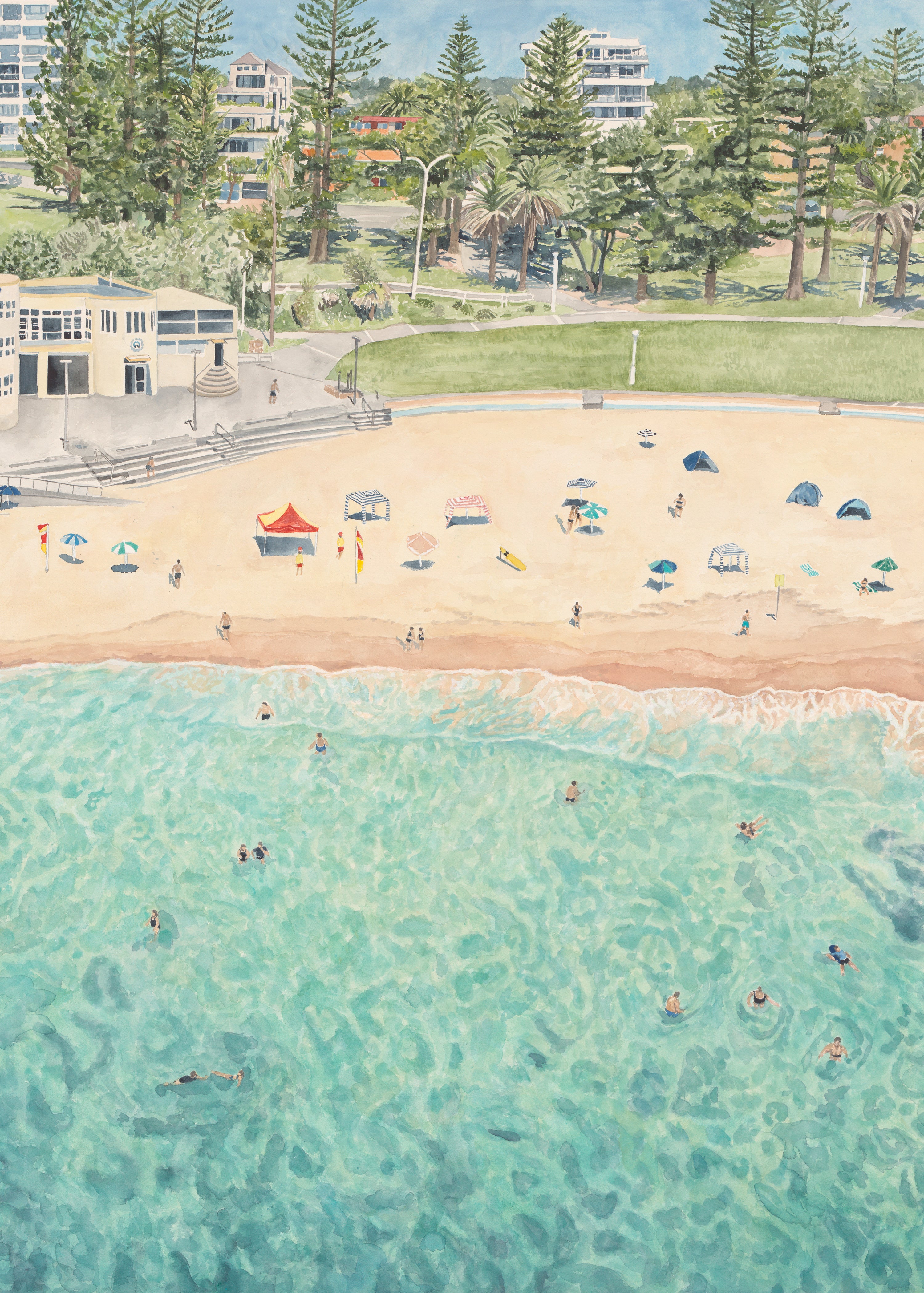 Cronulla Beach: Limited Edition Watercolour Wall Print