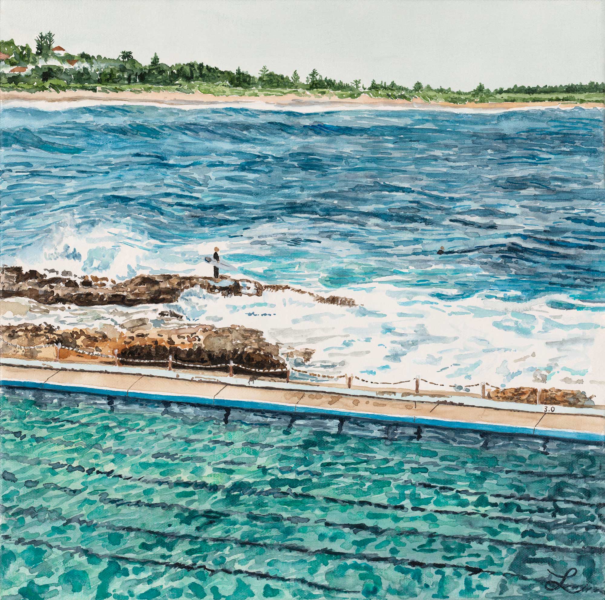 Dee Why Point: Limited Edition Watercolour Canvas Print