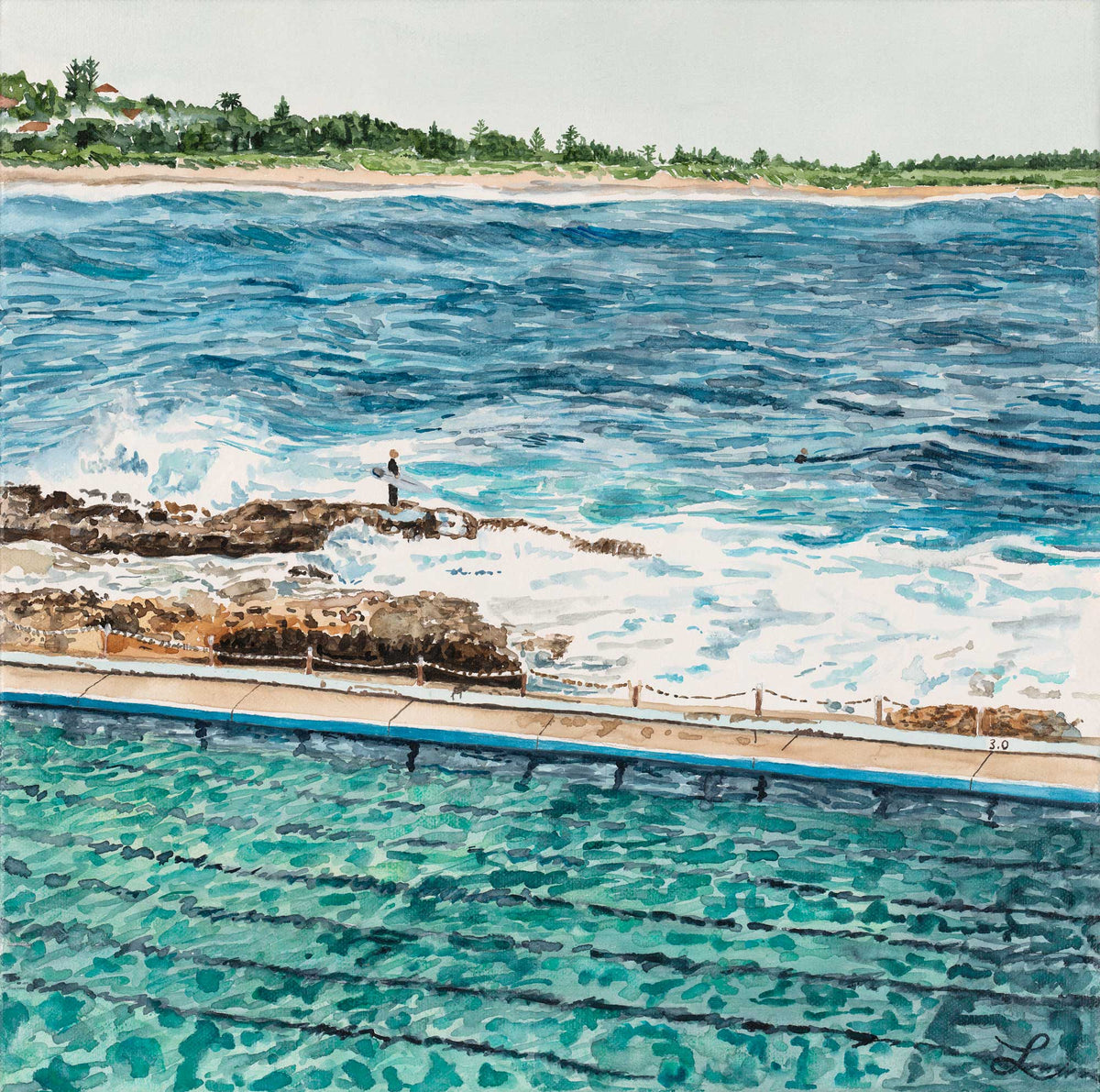 Dee Why Point: Limited Edition Watercolour Canvas Print