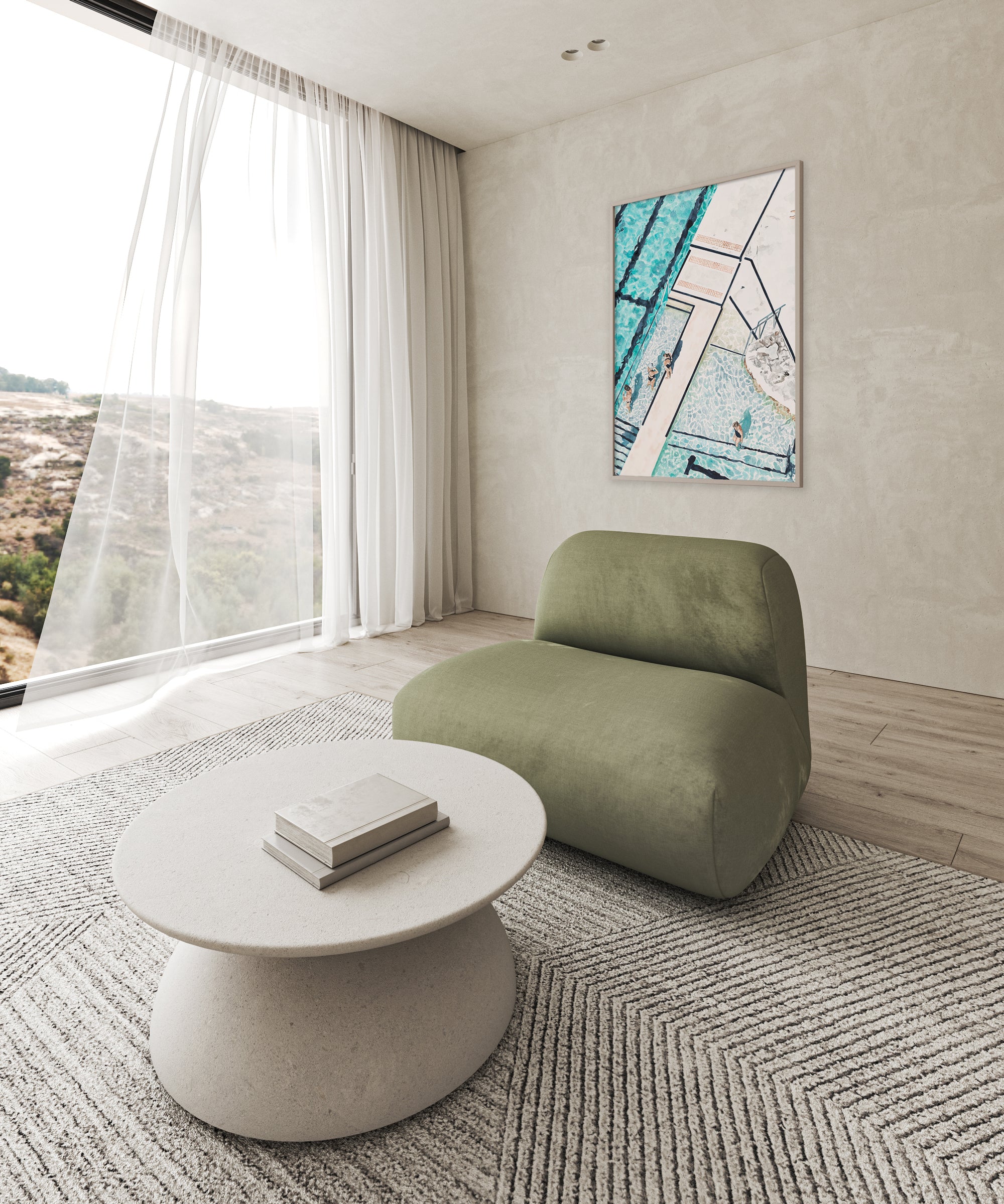 Dipping Days - Bondi Beach: Limited Edition Watercolour Wall Print