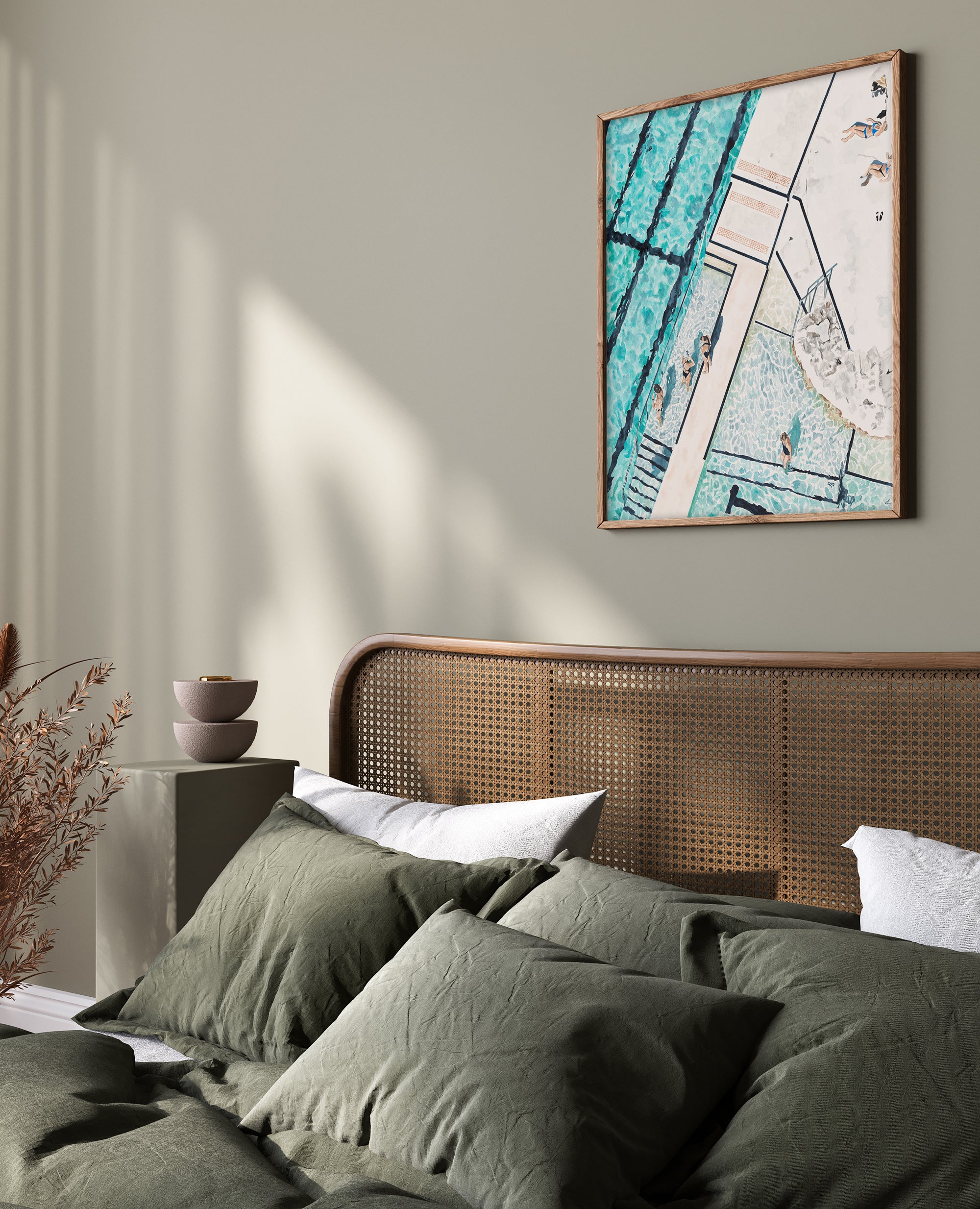 Dipping Days - Bondi Beach: Limited Edition Watercolour Wall Print