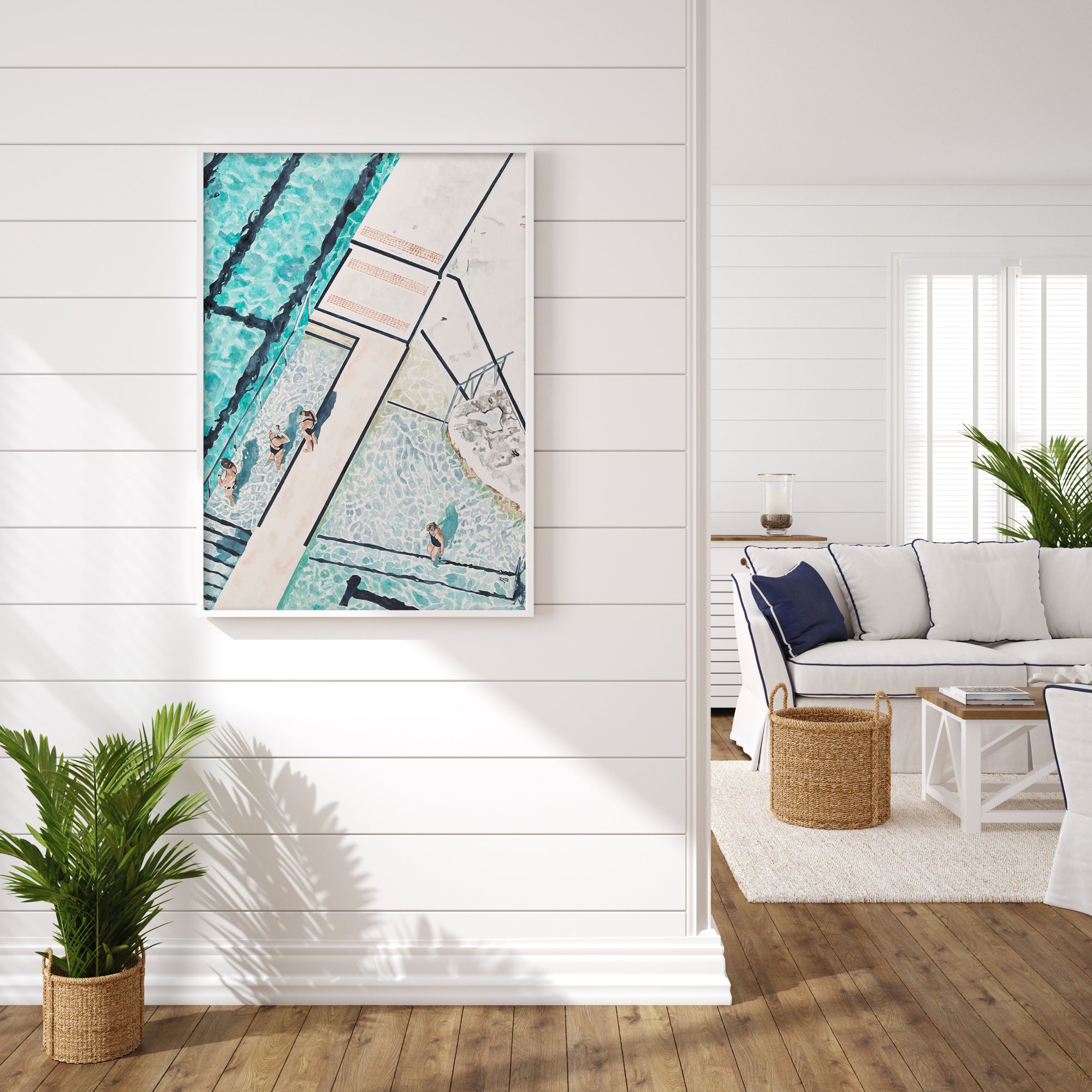 Dipping Days - Bondi Beach: Limited Edition Watercolour Wall Print