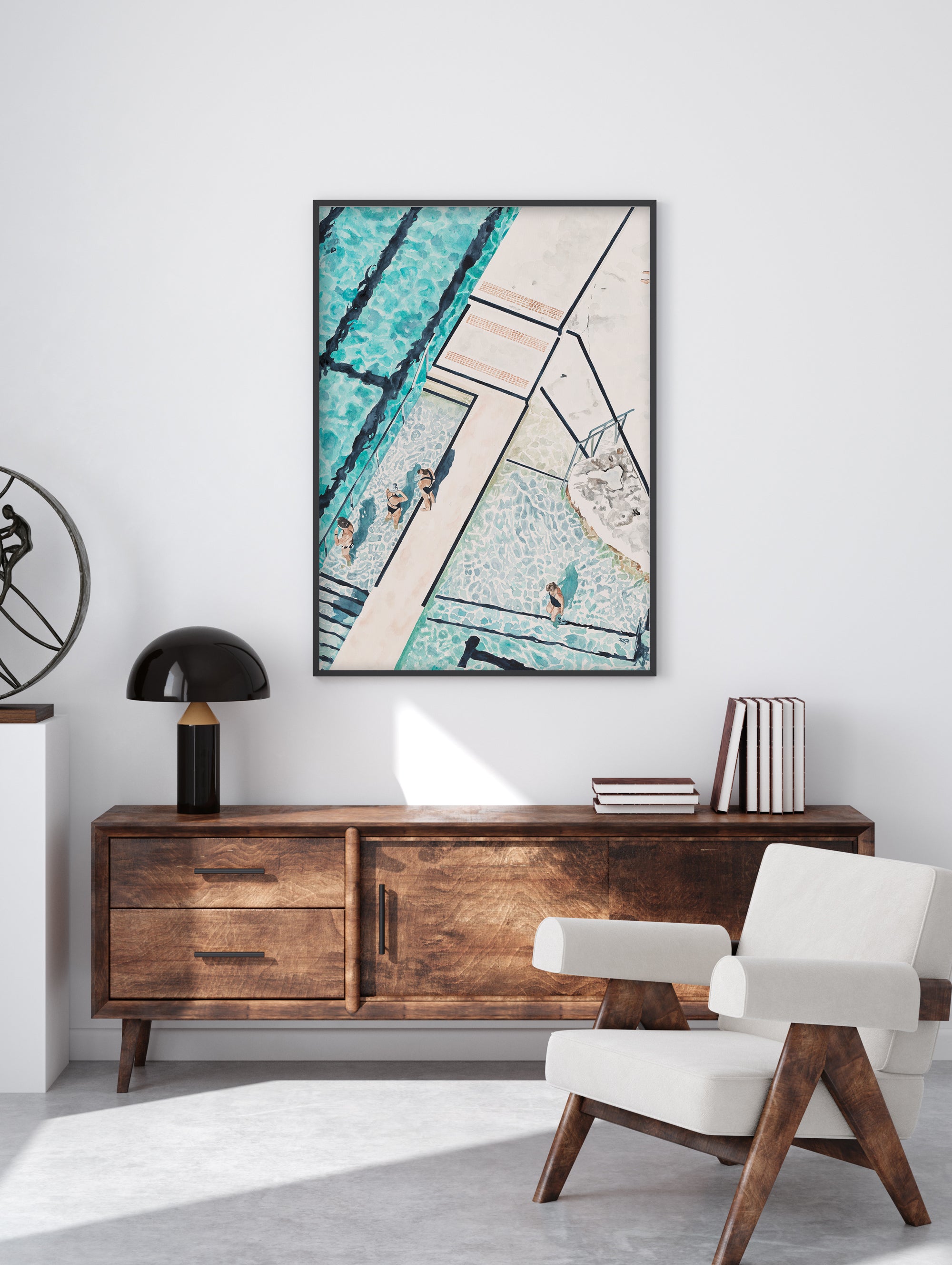 Dipping Days - Bondi Beach: Limited Edition Watercolour Wall Print