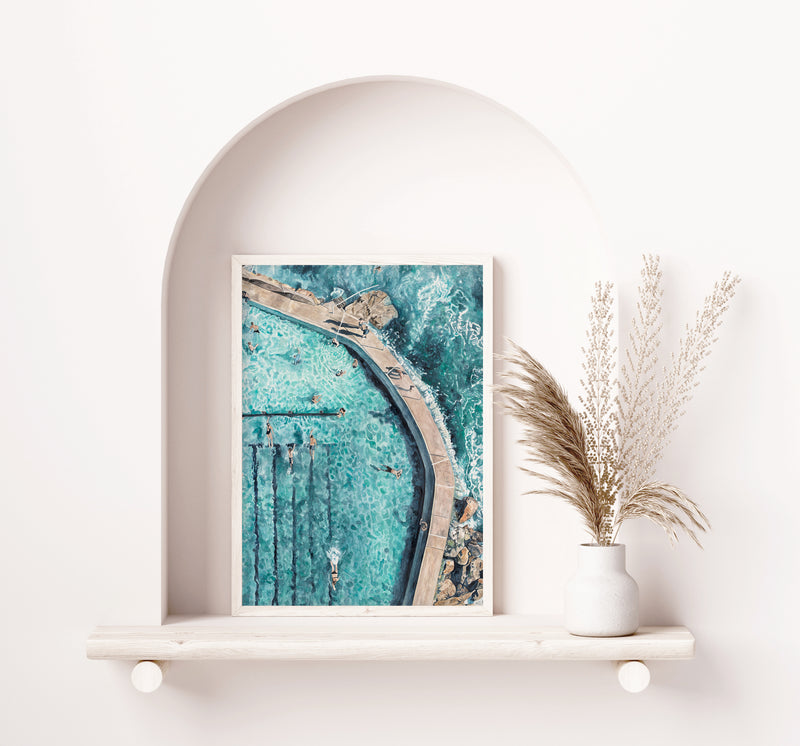 Bronte Bathing: Limited Edition Watercolour Wall Print