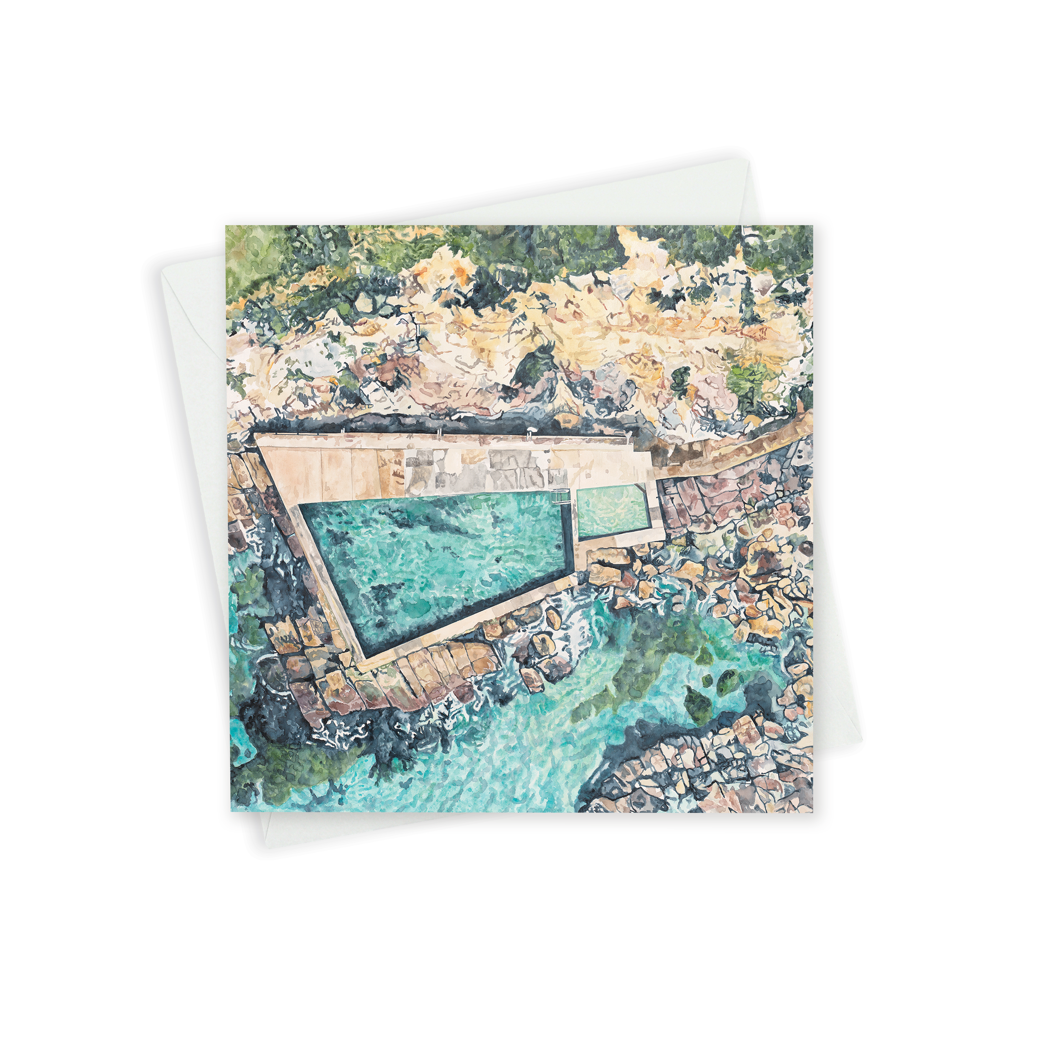 Greeting Card - Avalon Beach Rockpool
