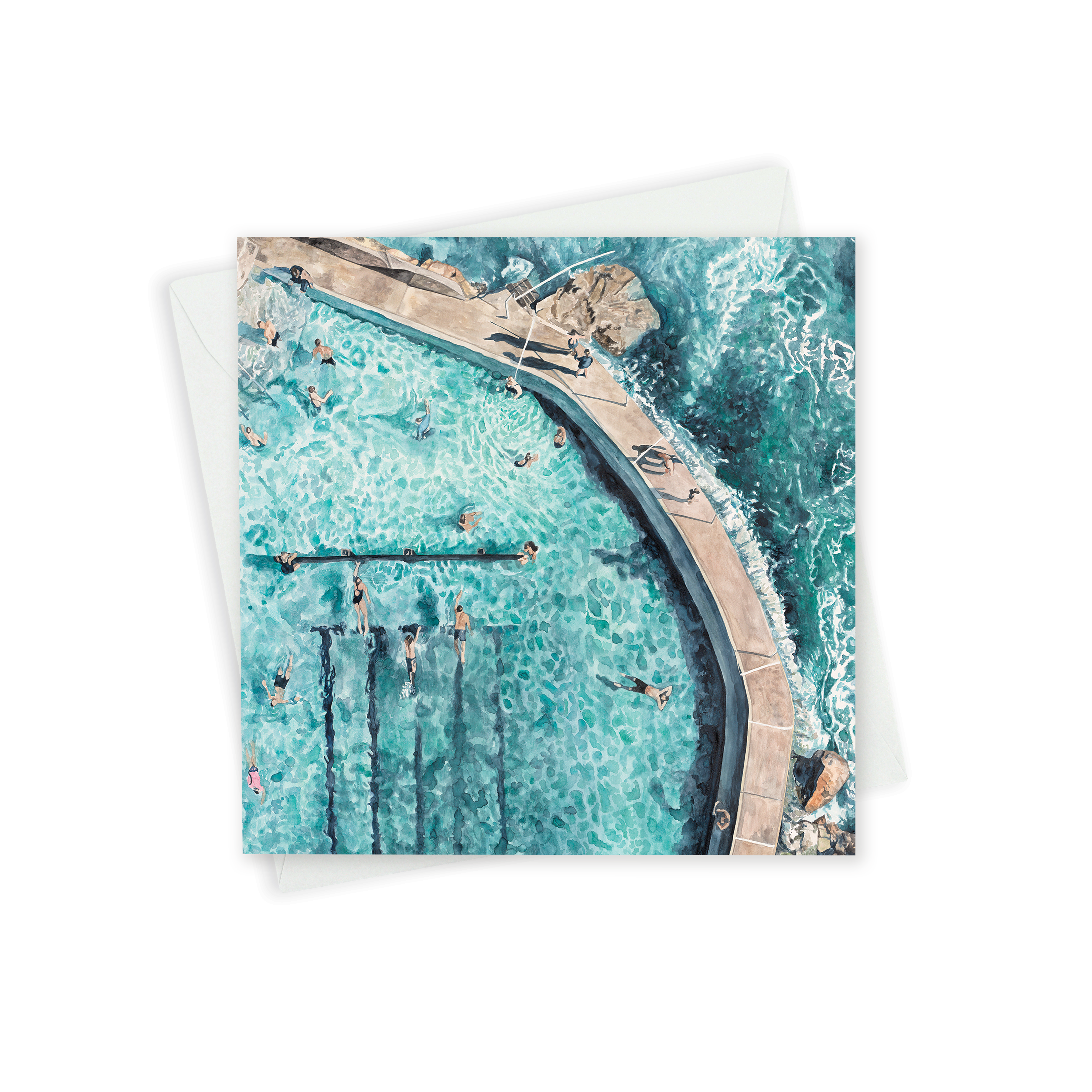 Greeting Card - Bronte Bathing
