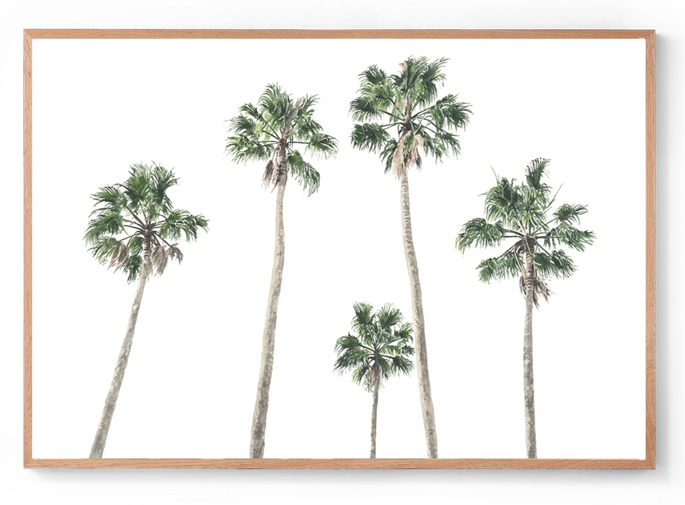 Hamptons Palms: Watercolour Wall Print