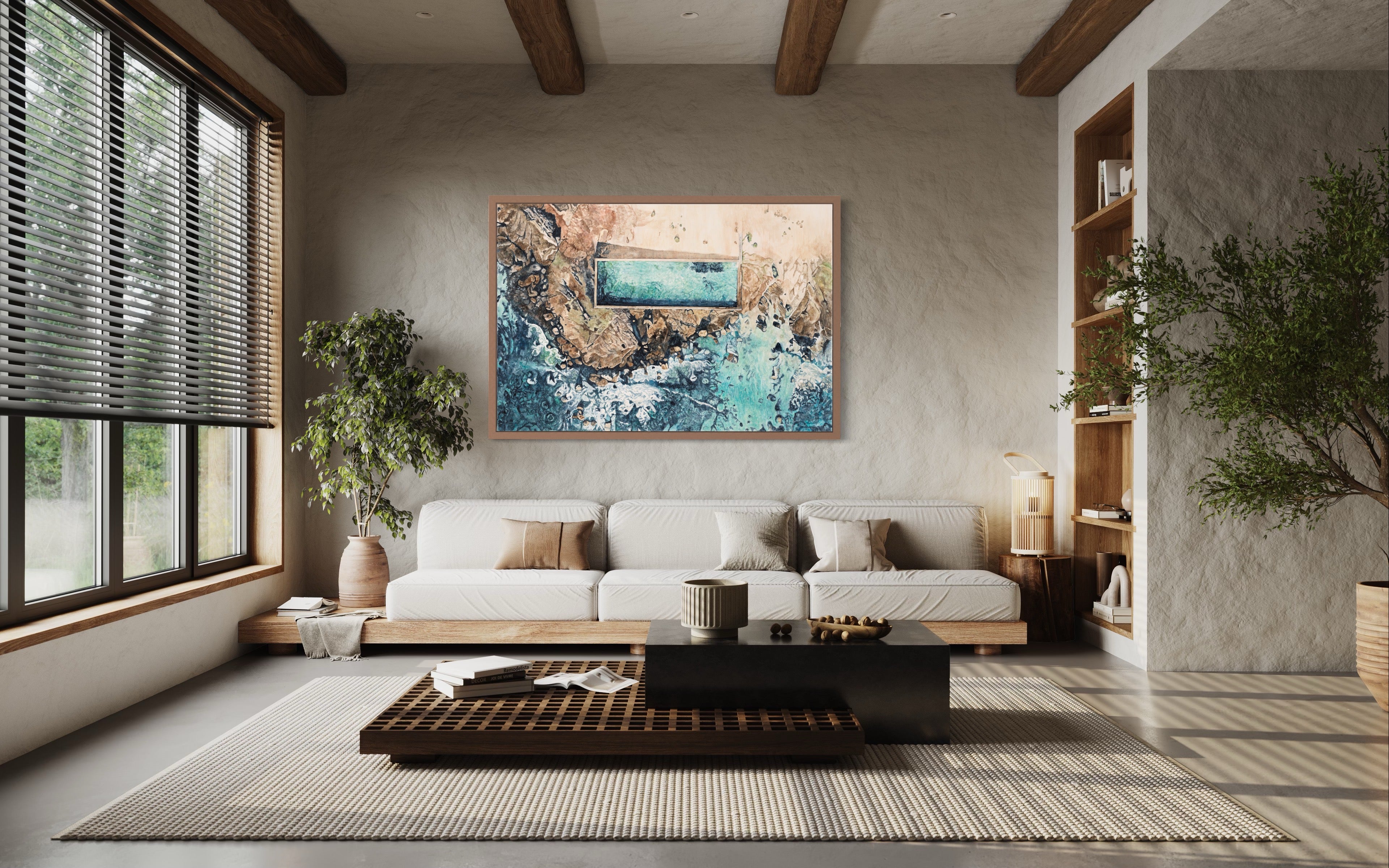 Newport Rockpool: Limited Edition Watercolour Canvas Print