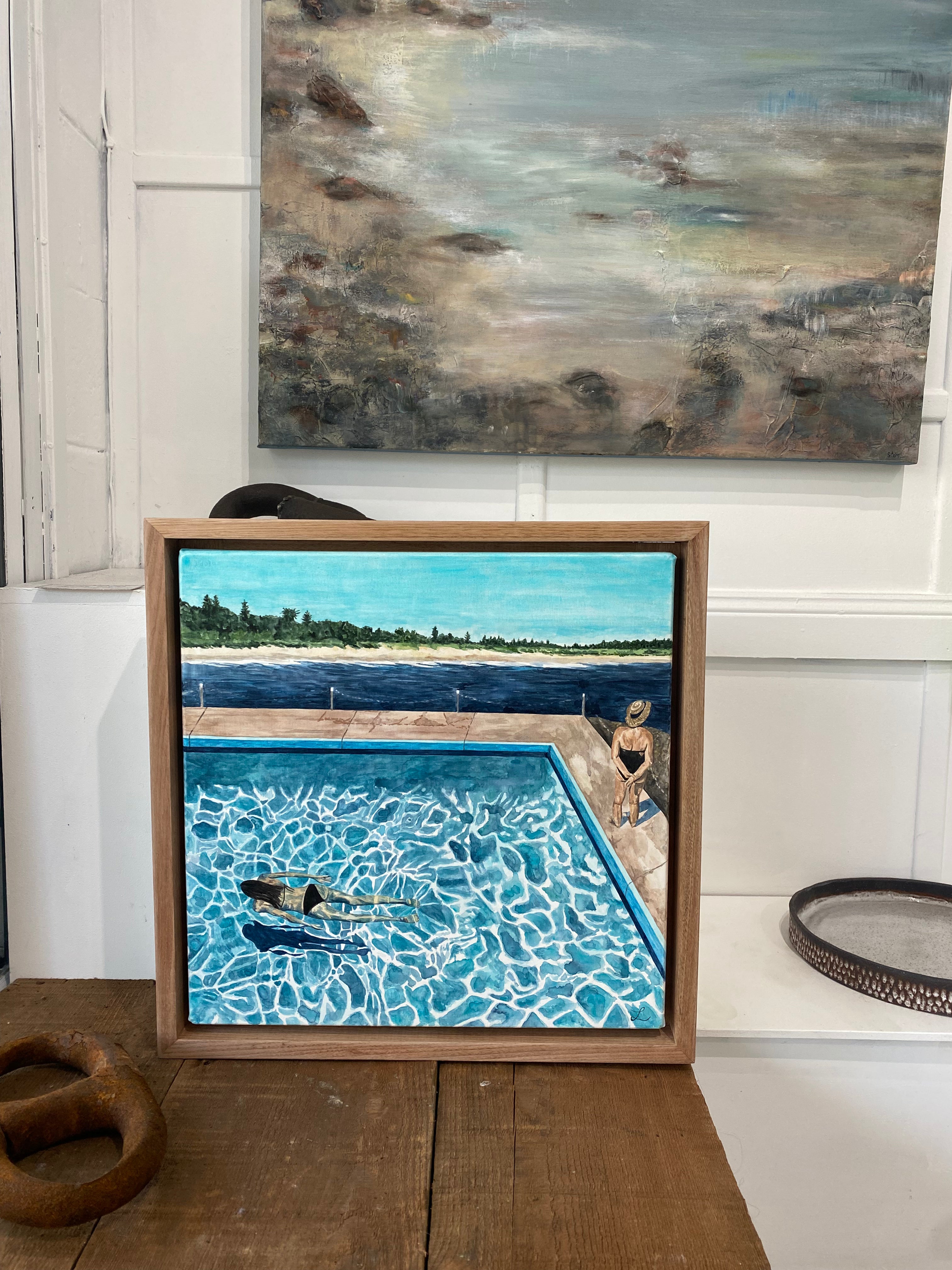 Diving In: Original Watercolour and gouache on canvas