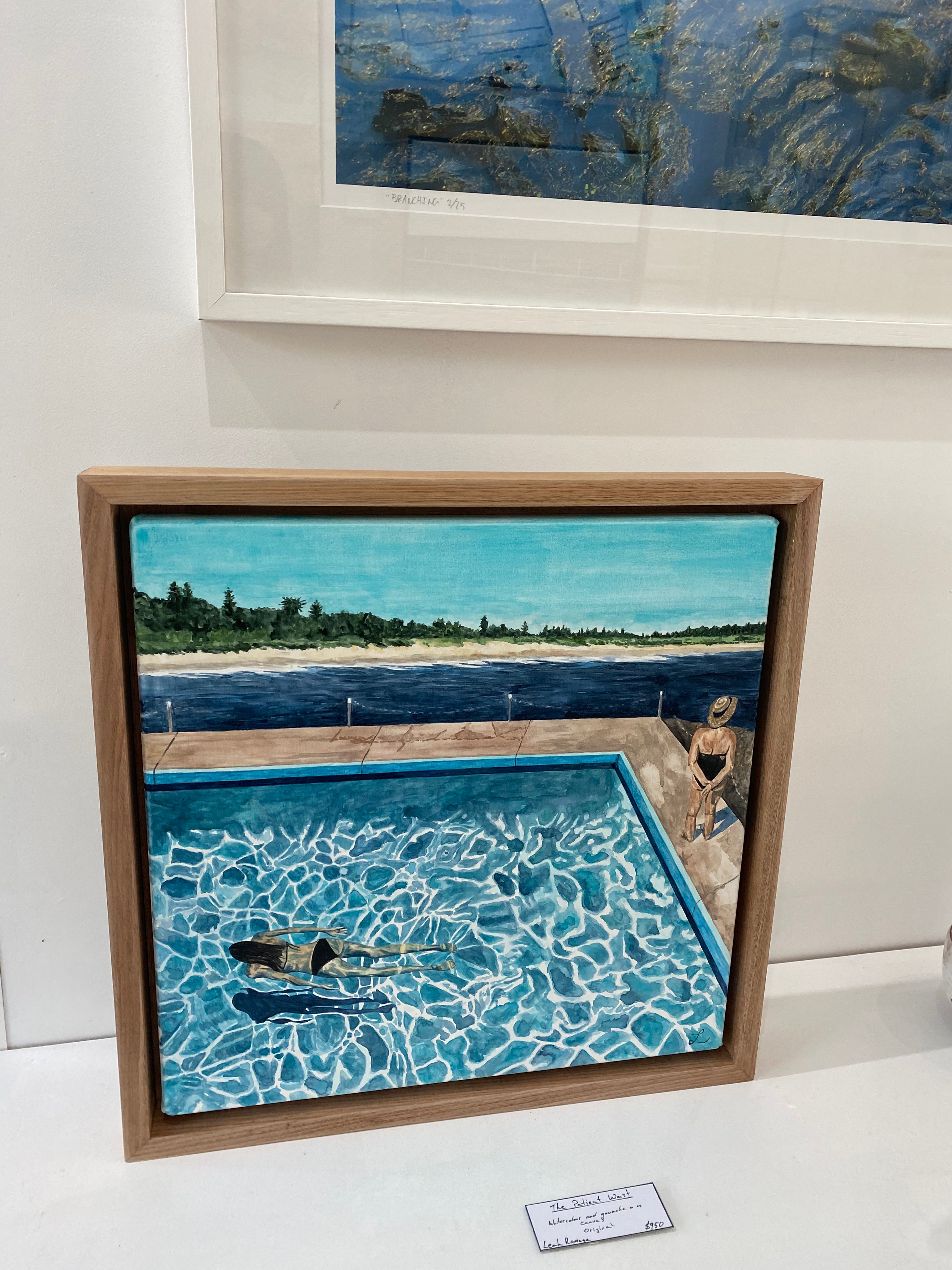 Diving In: Original Watercolour and gouache on canvas