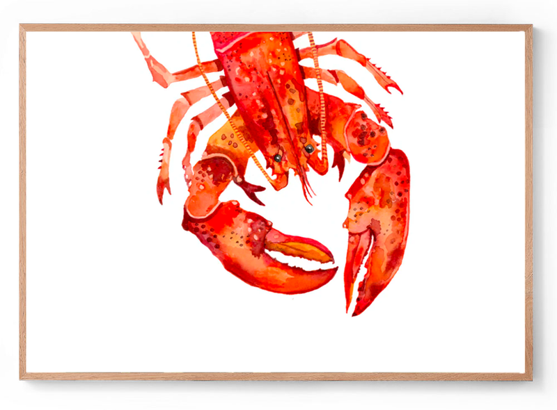 Louis the Lobster: Watercolour Wall Print