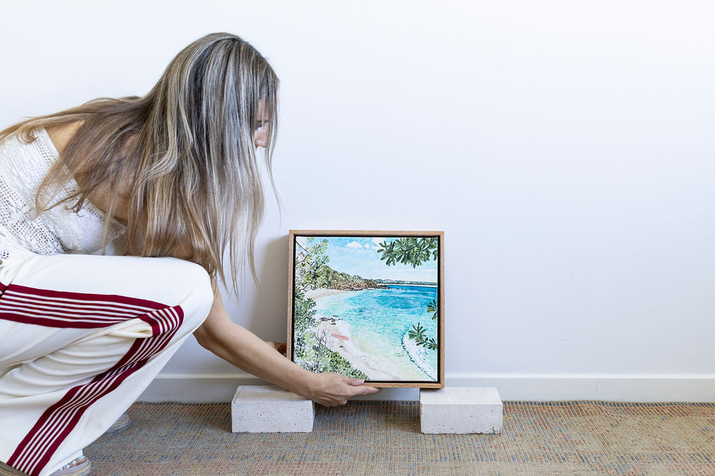 Wategos - original watercolour and gouache on canvas