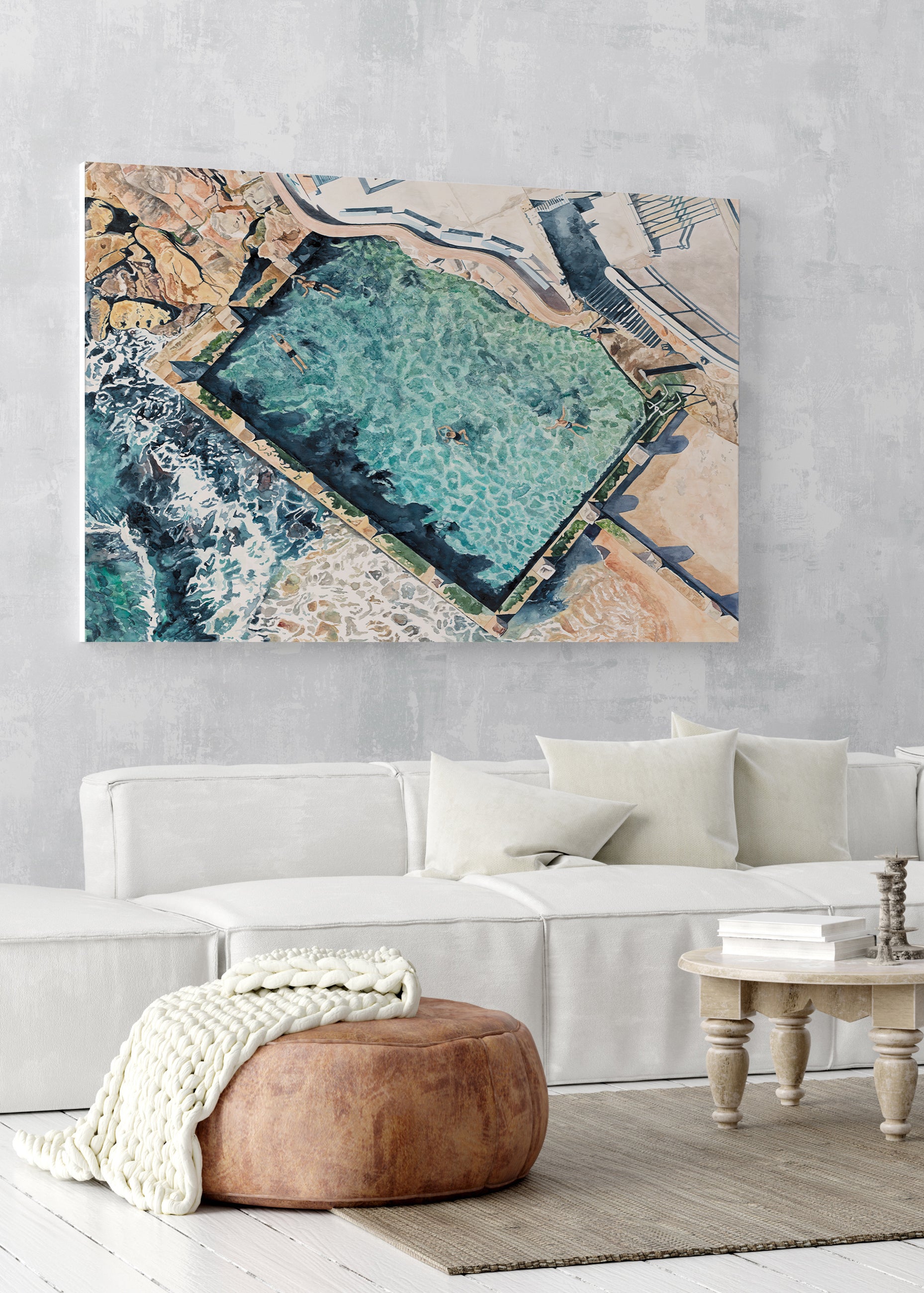 Coogee Rockpool: Limited Edition Watercolour Canvas Print