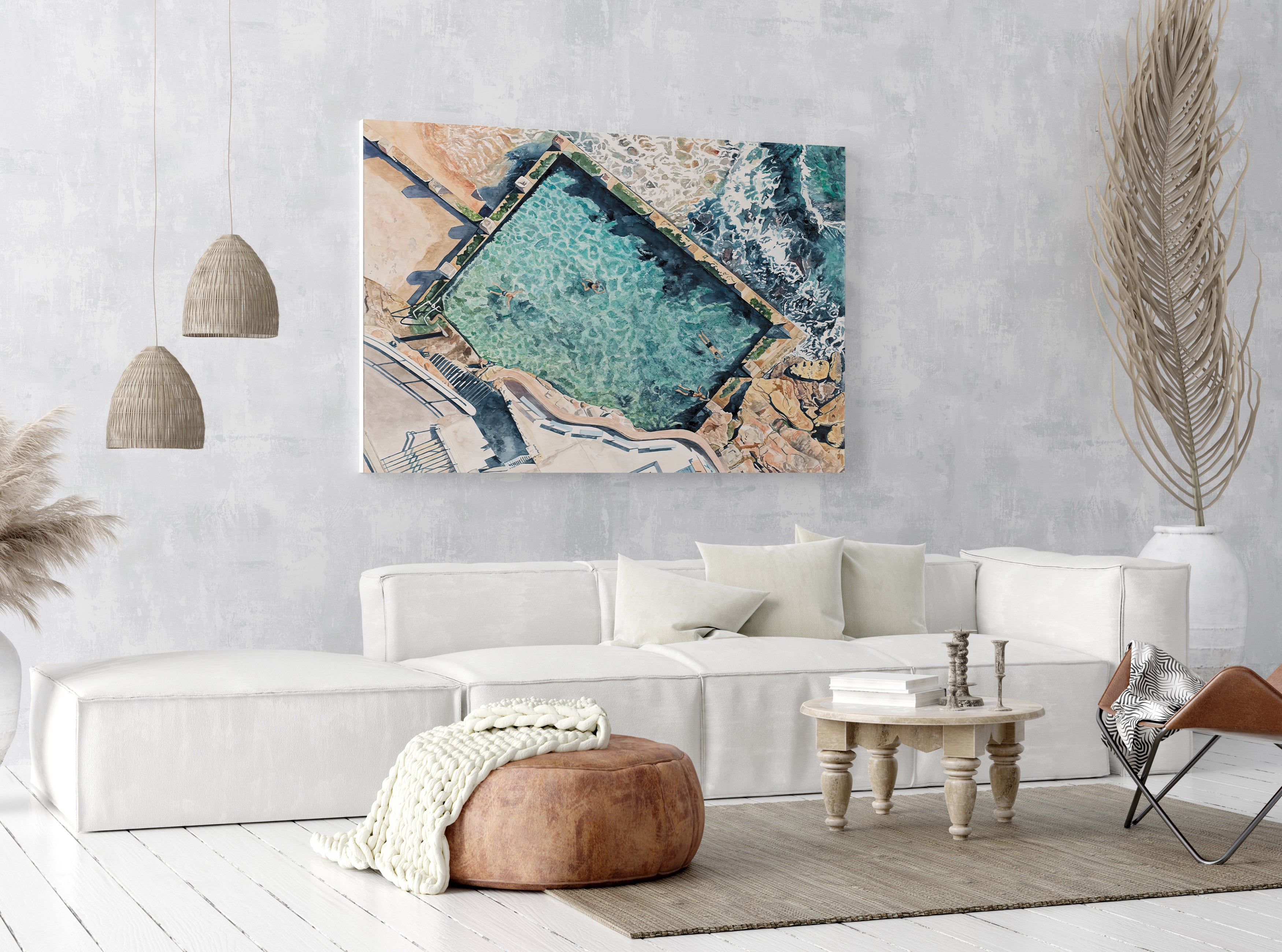 Coogee Rockpool: Limited Edition Watercolour Canvas Print