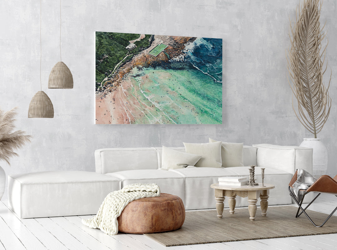 Freshwater Beach: Limited Edition Watercolour Canvas Print