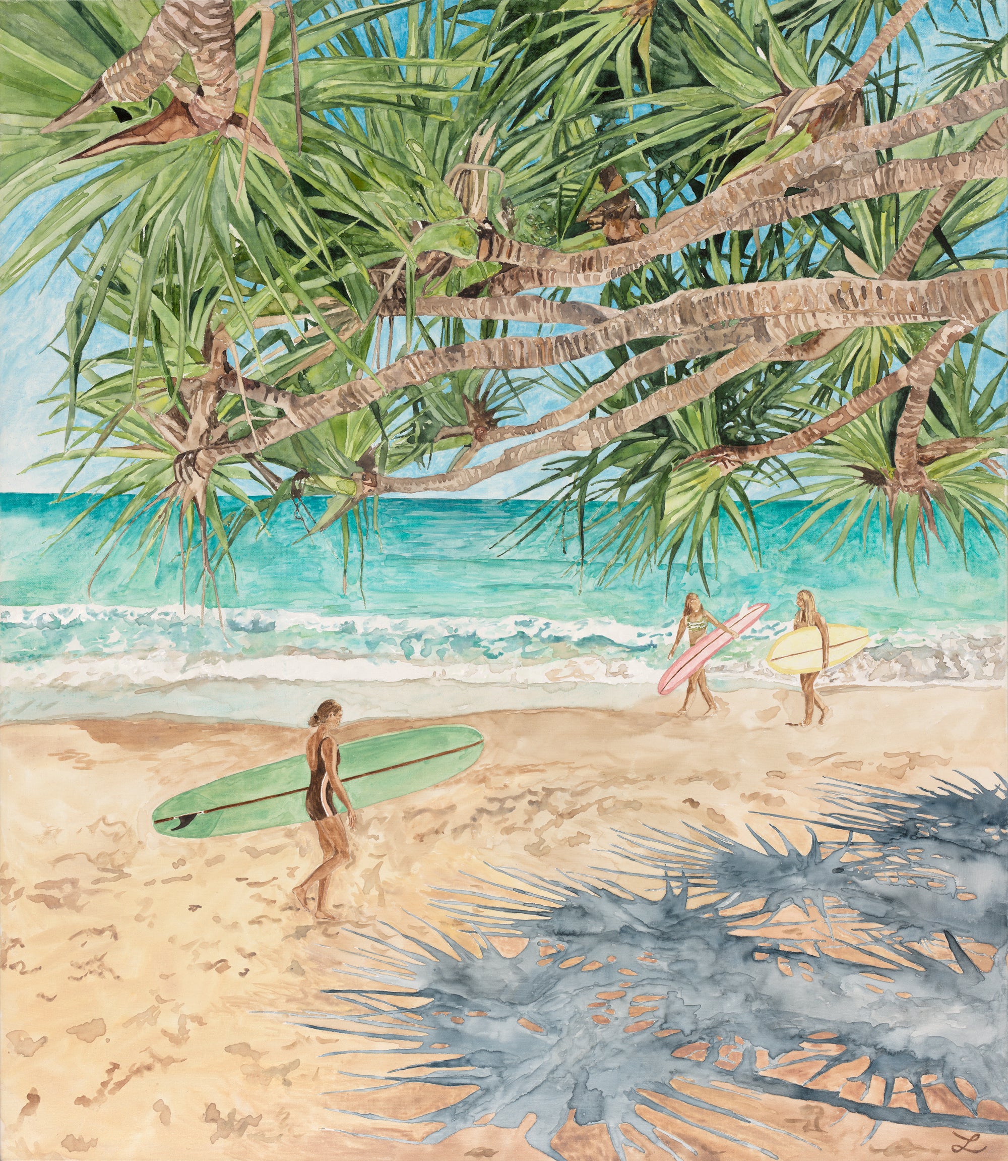 Malibu Mornings in Noosa: Limited Edition Watercolour Canvas Print