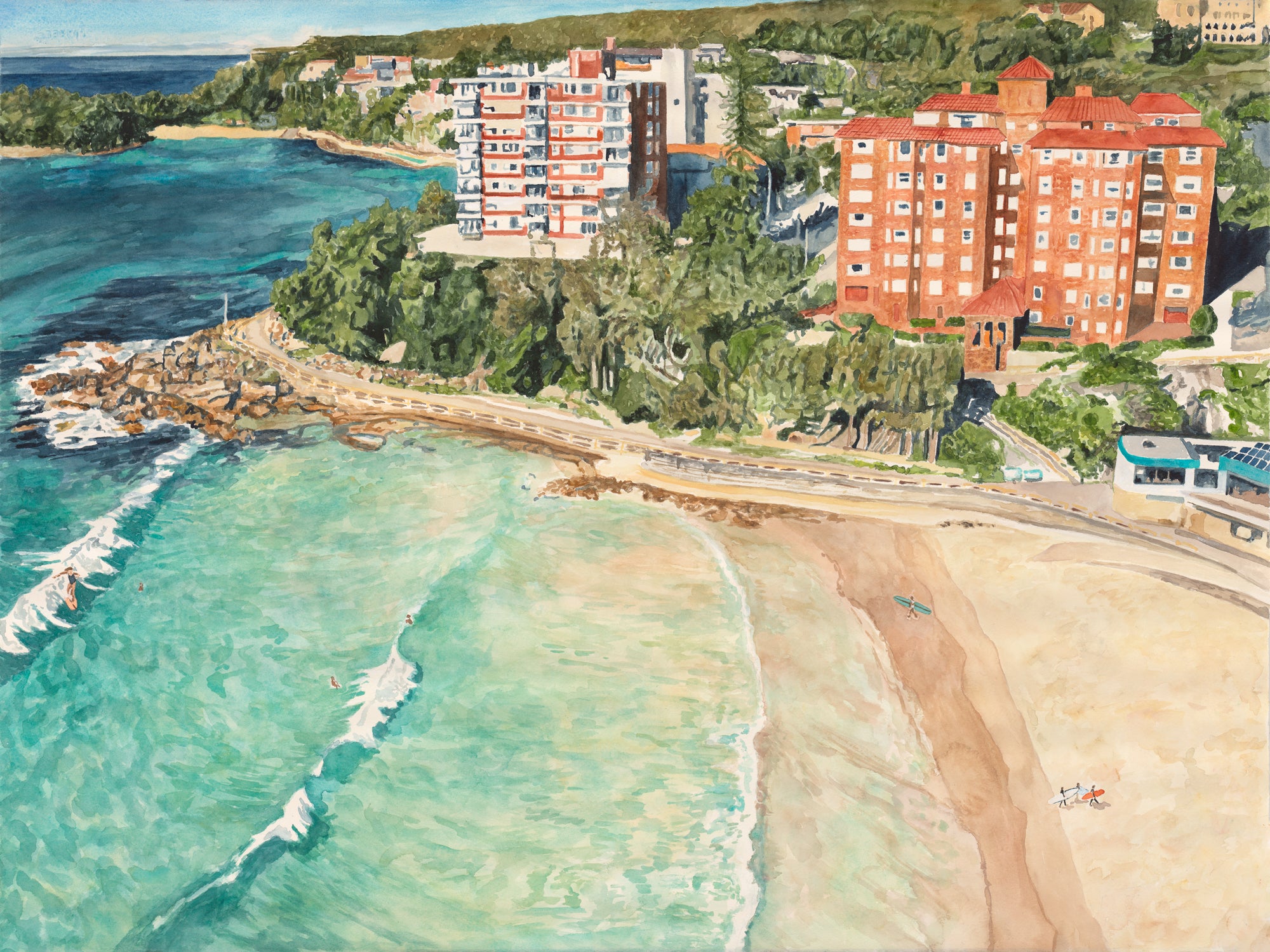 South Corner Manly: Limited Edition Watercolour Wall Print