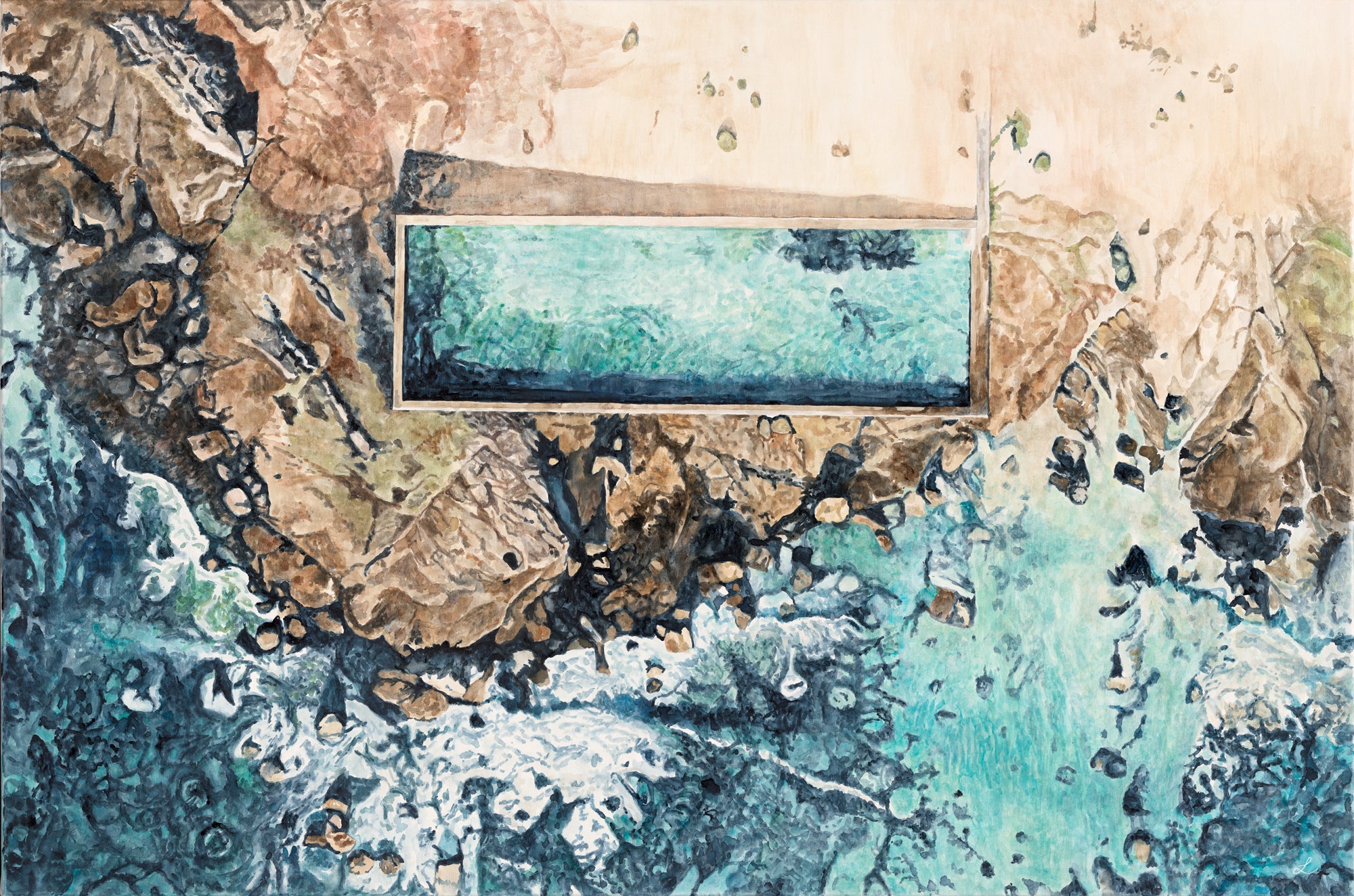 Newport Rockpool: Limited Edition Watercolour Canvas Print