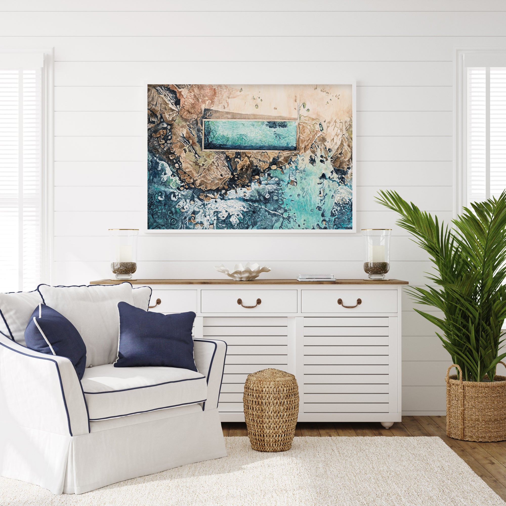 Newport Rock Pool: Limited Edition Watercolour Wall Print
