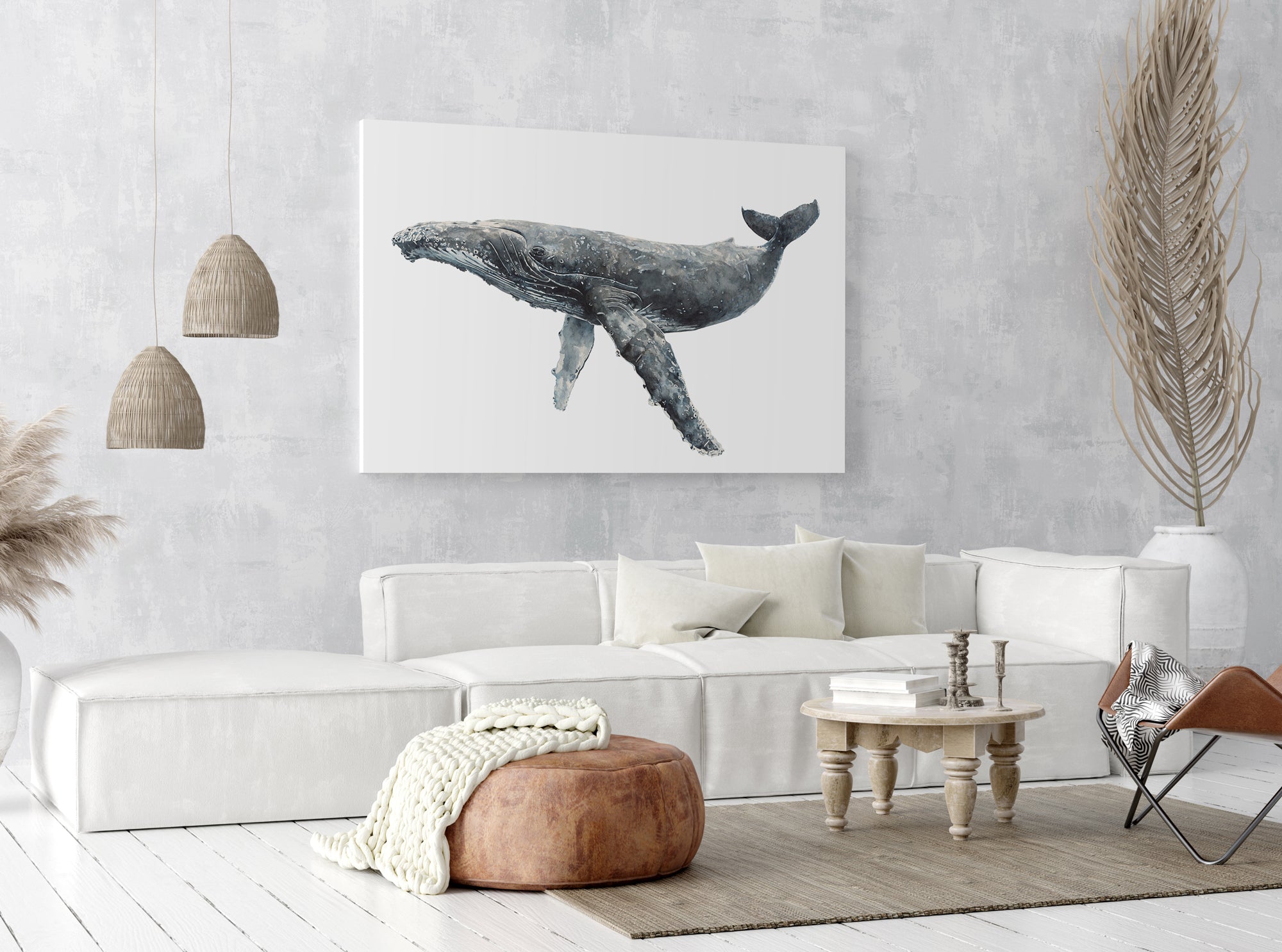 Newport the Humpback Whale: Limited Edition Watercolour Canvas Print