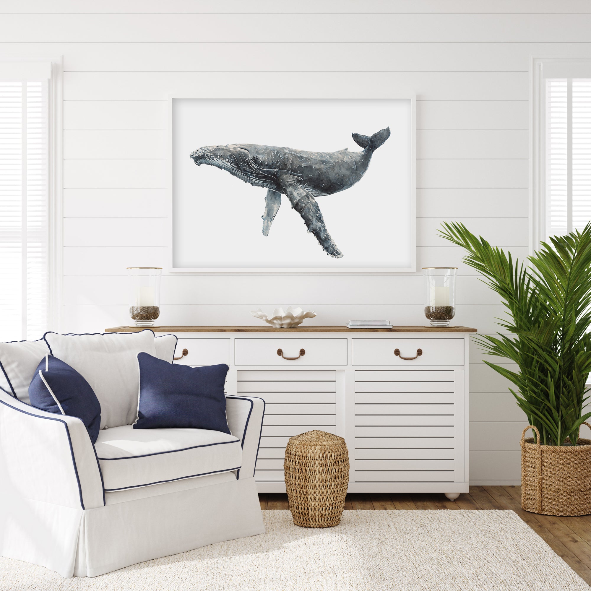 Newport: The Hump Back Whale Limited Edition Watercolour Wall Print