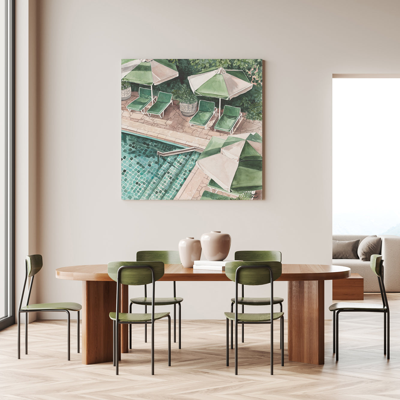 Pool Club: Limited Edition Watercolour Canvas Print