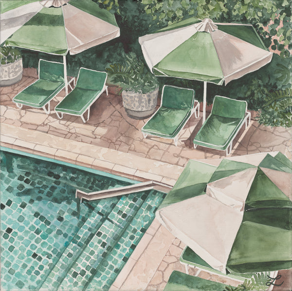 Pool Club: Limited Edition Watercolour Paper Print