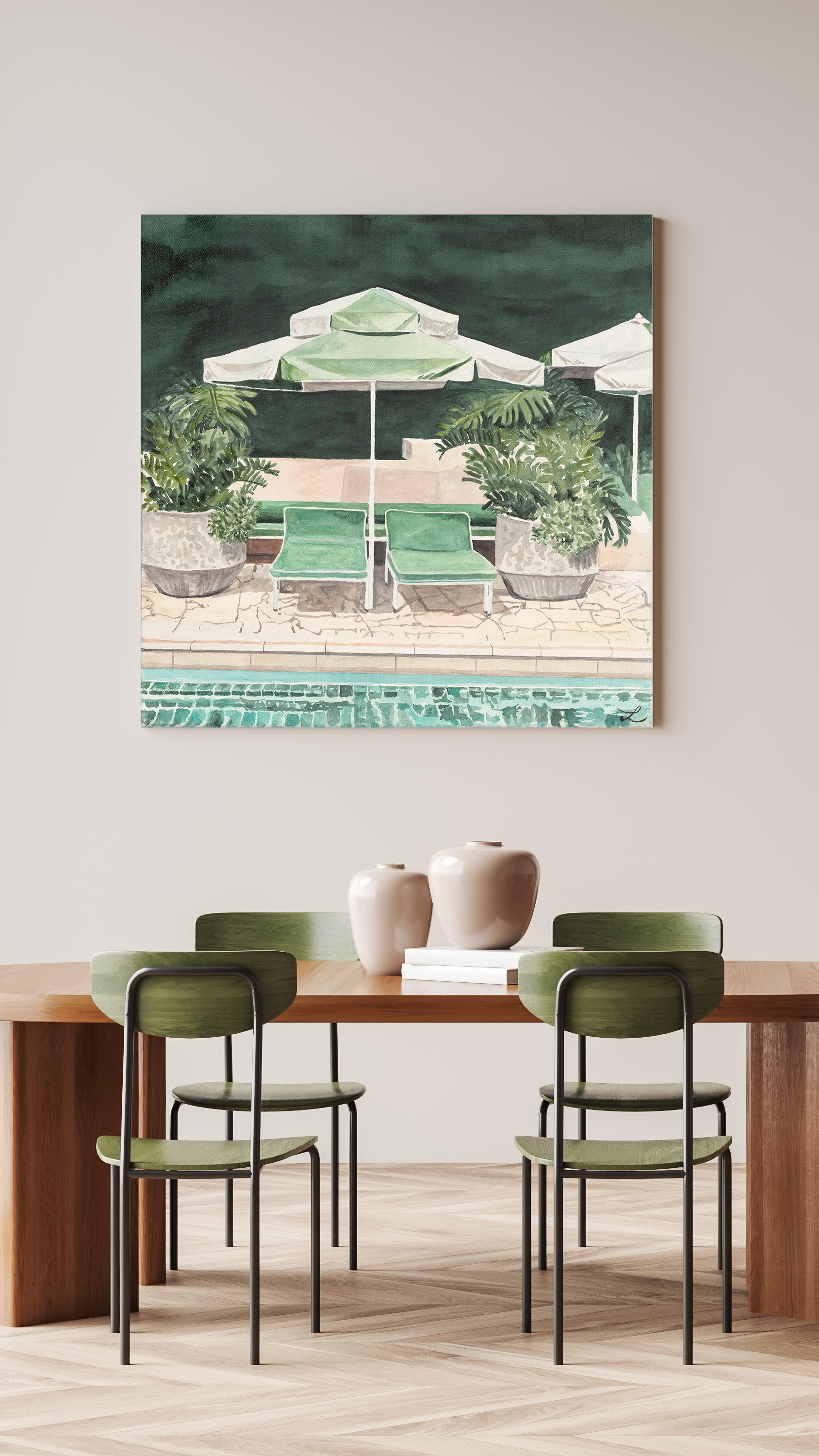 Pool Daze: Limited Edition Watercolour Canvas Print