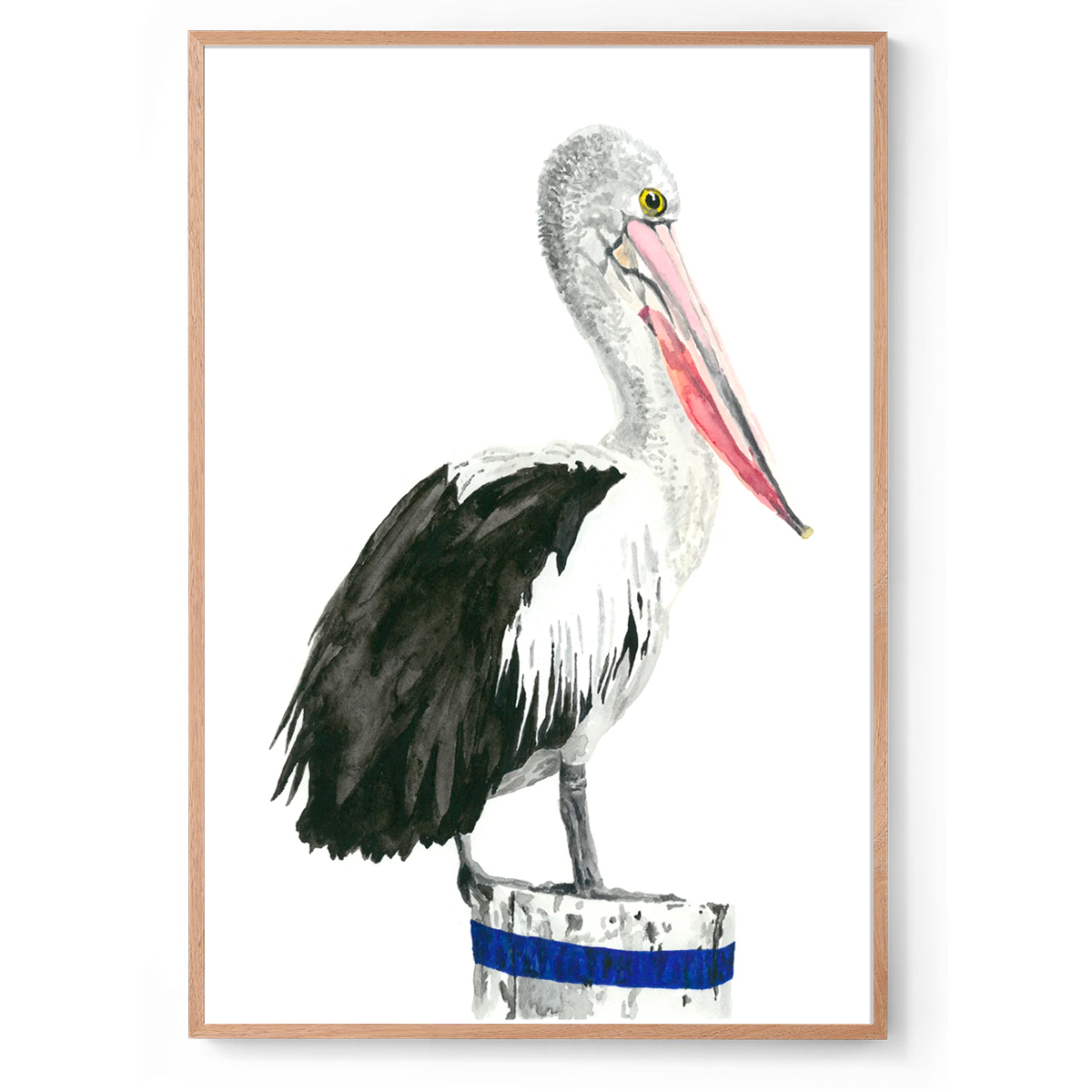 Percy the Pelican: Watercolour Wall Print