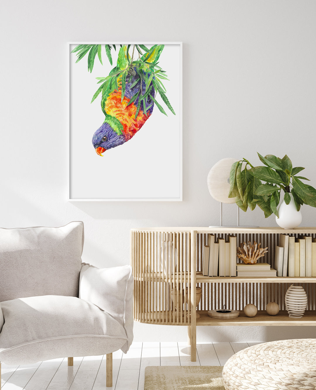 Larry the Lorikeet: Watercolour Wall Print
