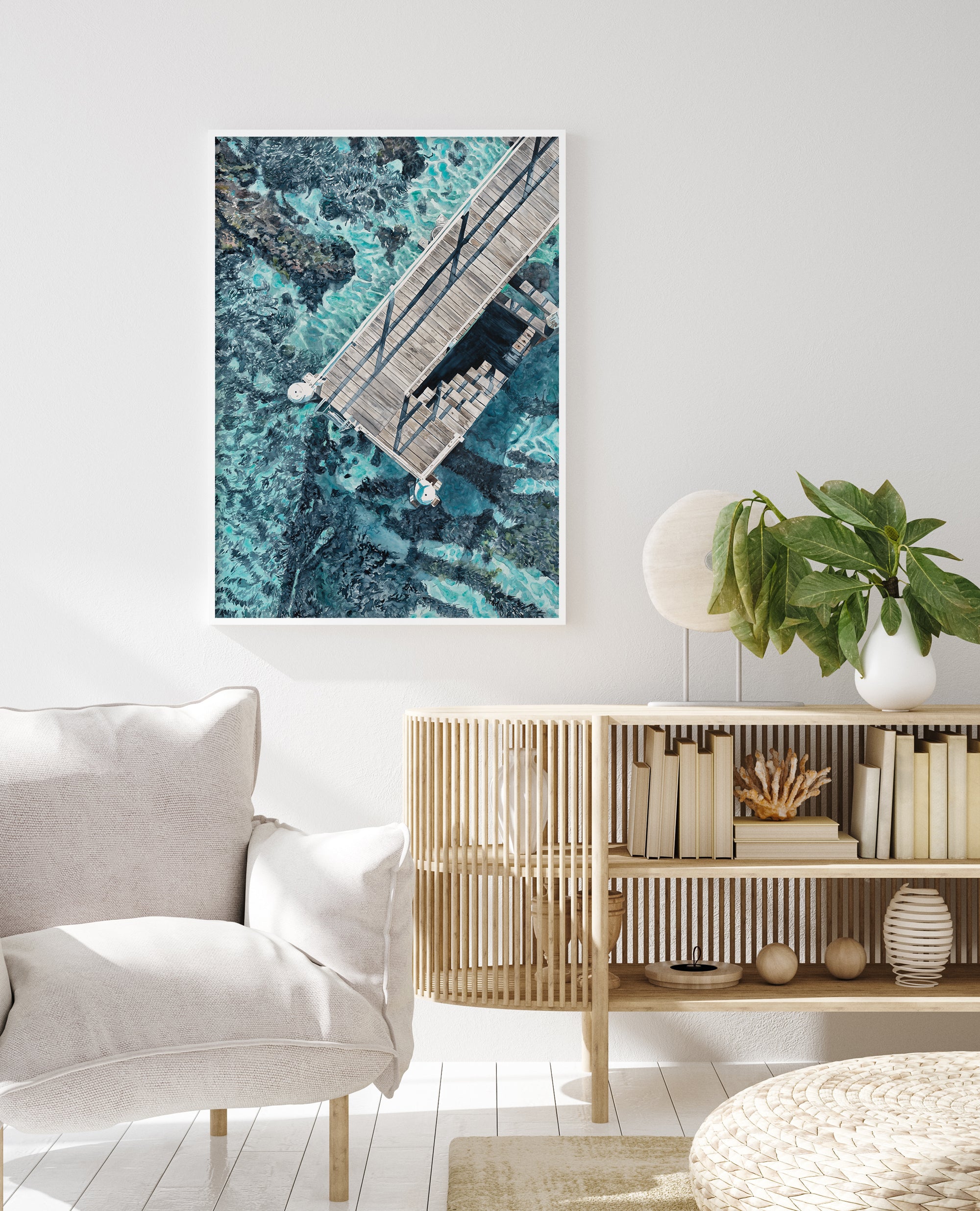Seagrass & Silhouettes: Limited Edition Watercolour Wall Print