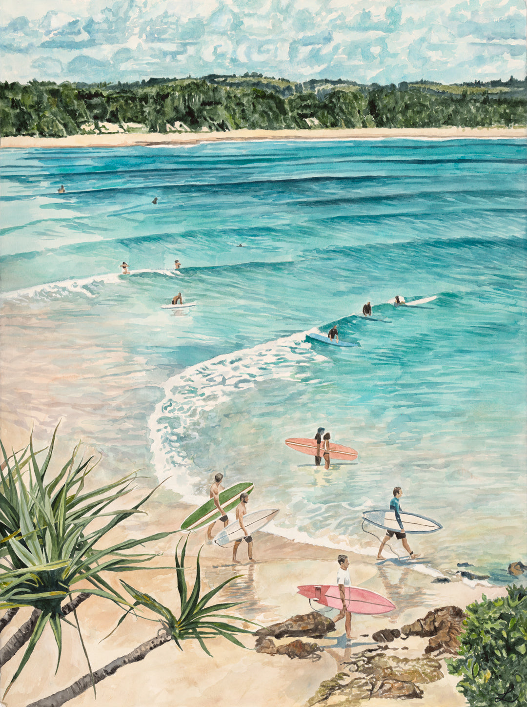 Salty Summer - Byron Bay: Limited Edition Watercolour Wall Print