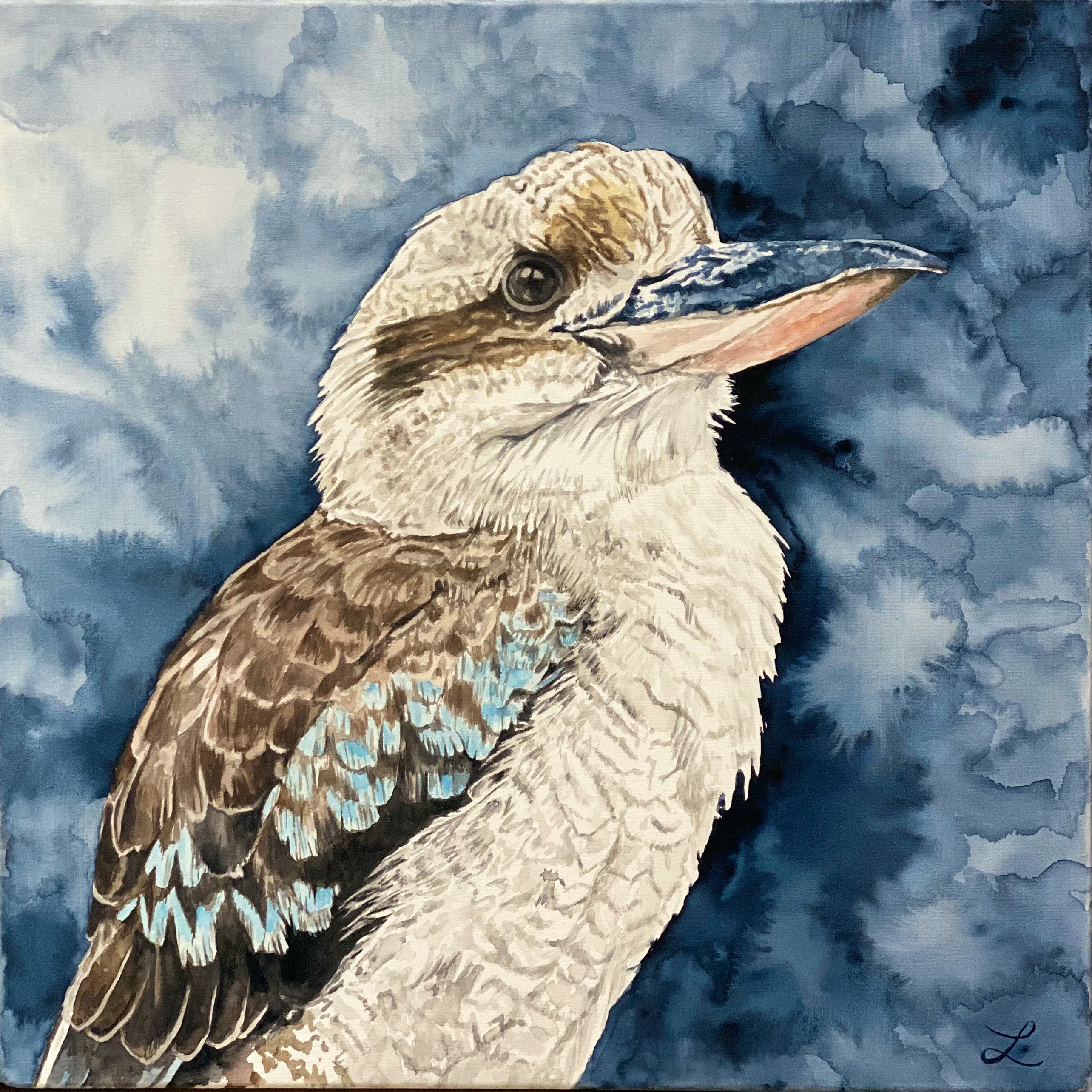 The Watcher: Original Watercolour on canvas