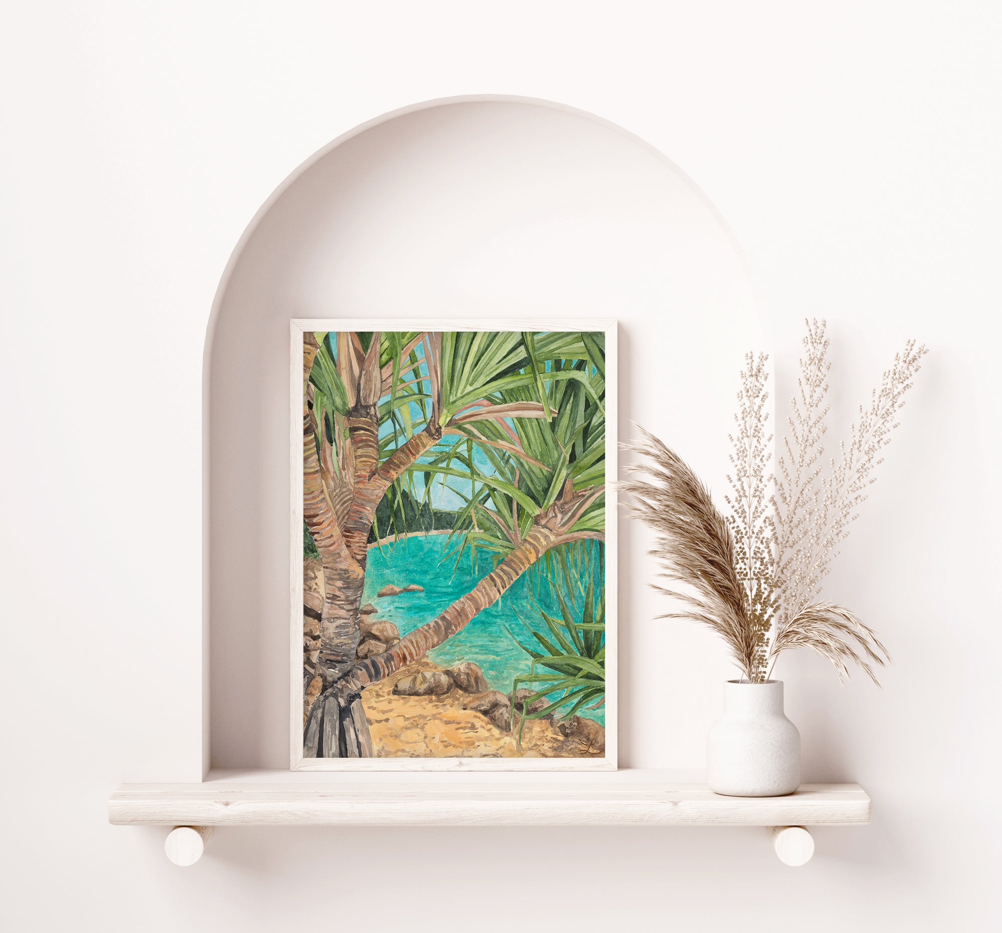 Through The Palms: Limited Edition Watercolour Wall Print