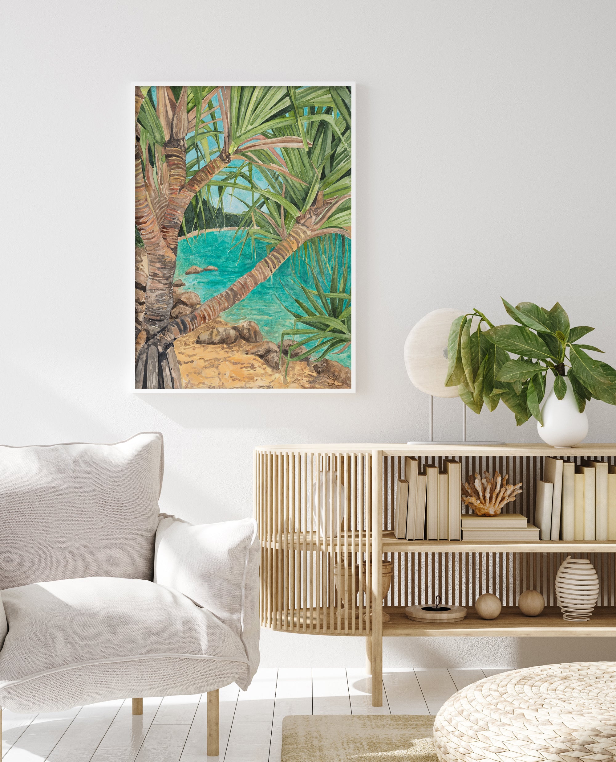 Through The Palms: Limited Edition Watercolour Wall Print