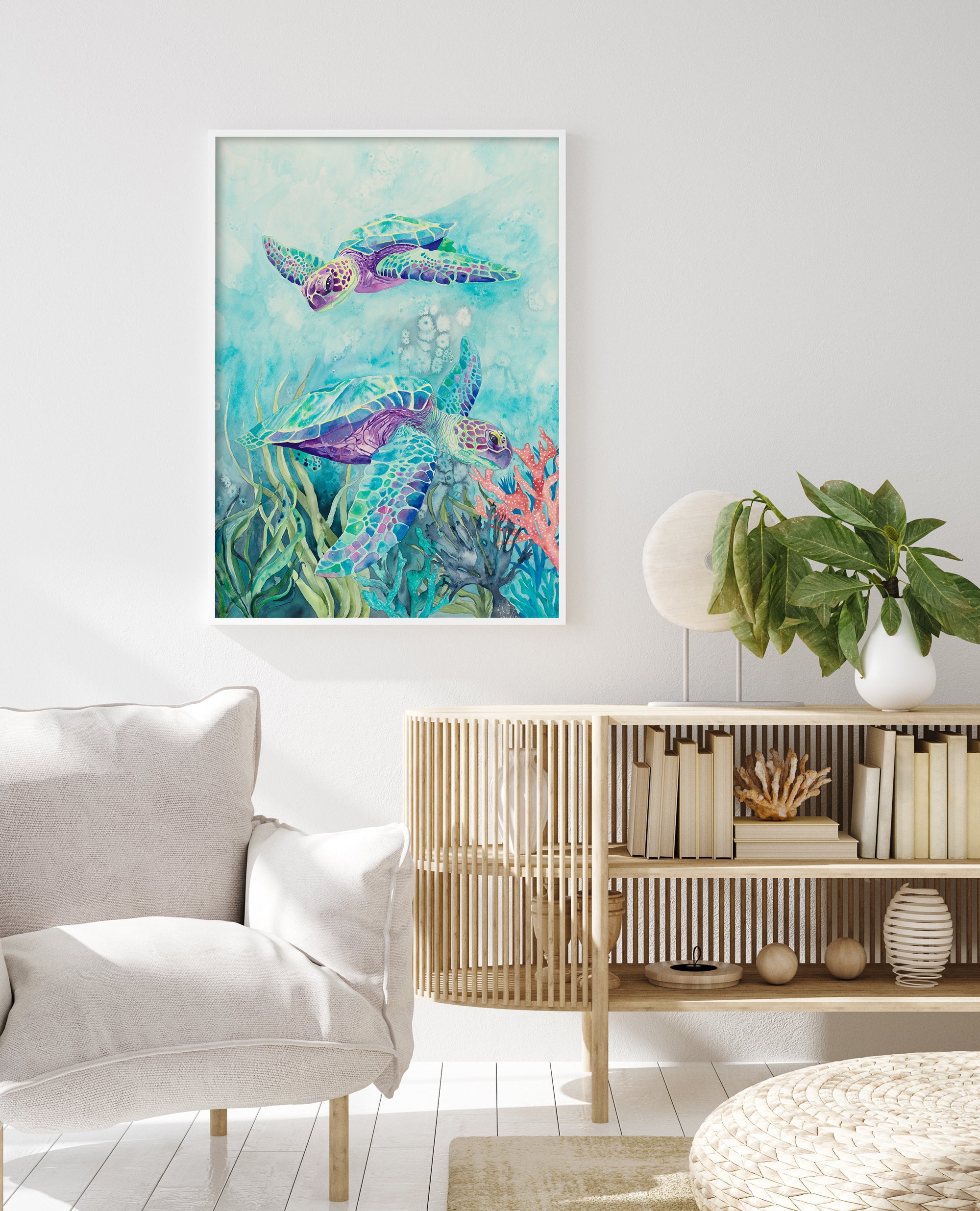 Turtle Reef: Limited Edition Watercolour Wall Print