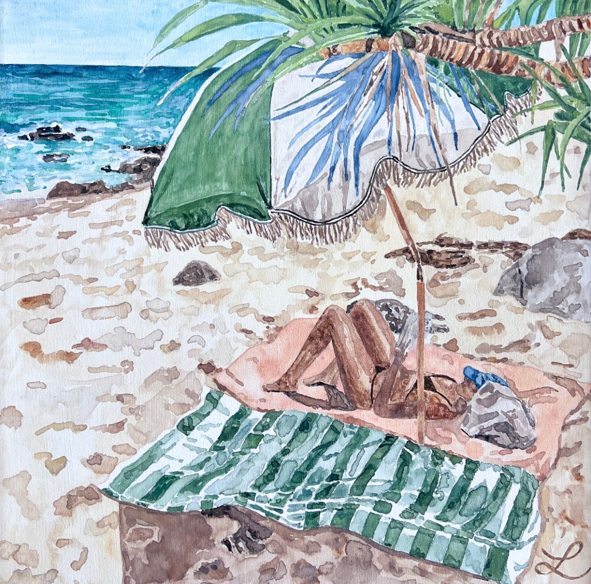Under the Umbrella: Limited Edition Watercolour Paper Print