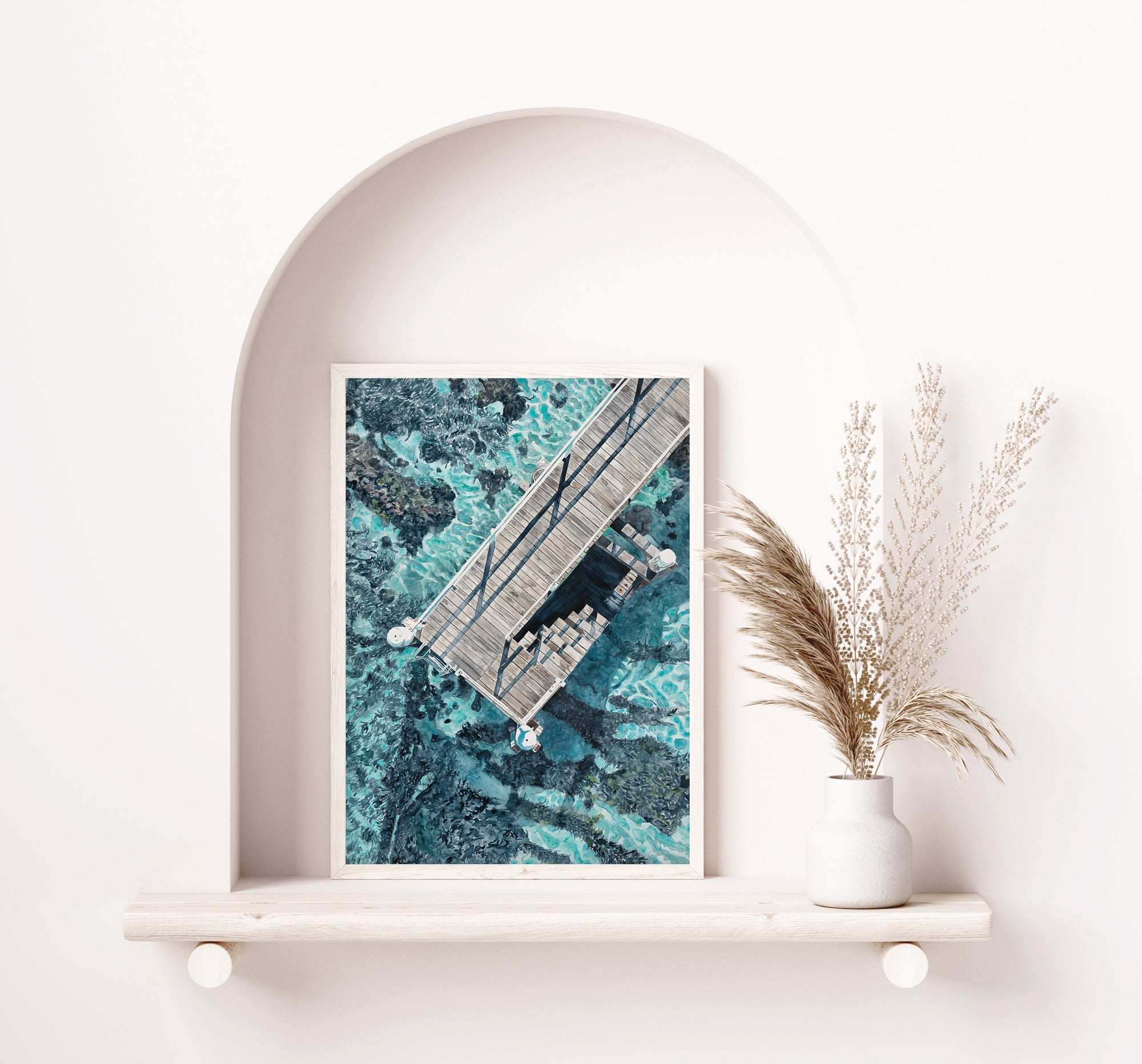 Seagrass & Silhouettes: Limited Edition Watercolour Wall Print