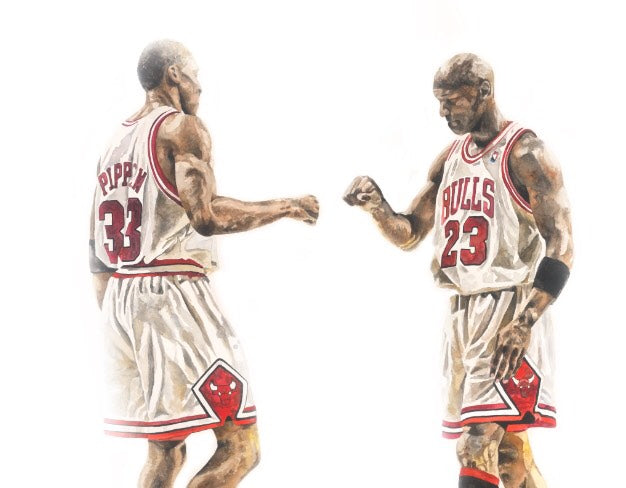 Scottie pippin and Michael Jordan art print