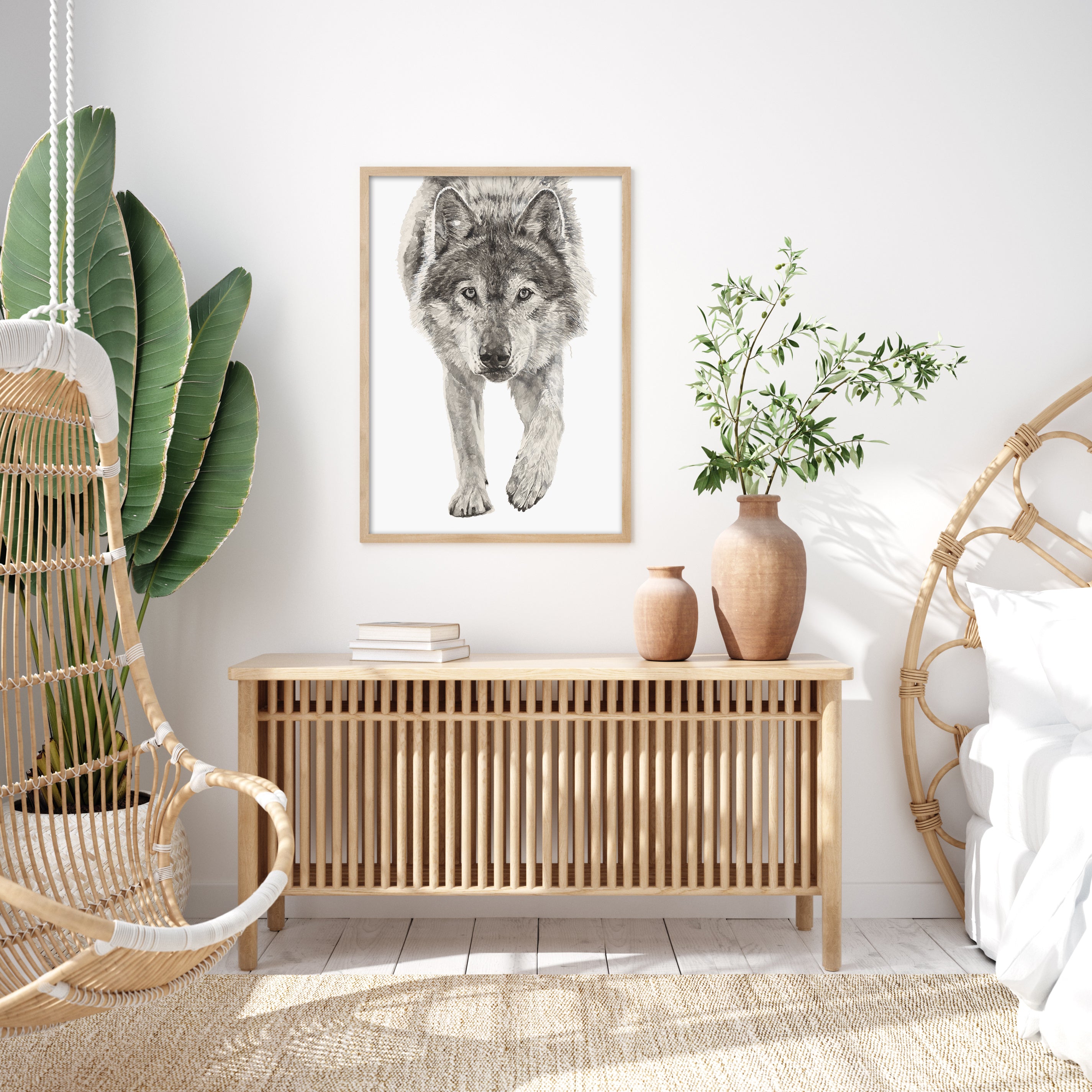 Amarok the Wolf: Watercolour Wall Print