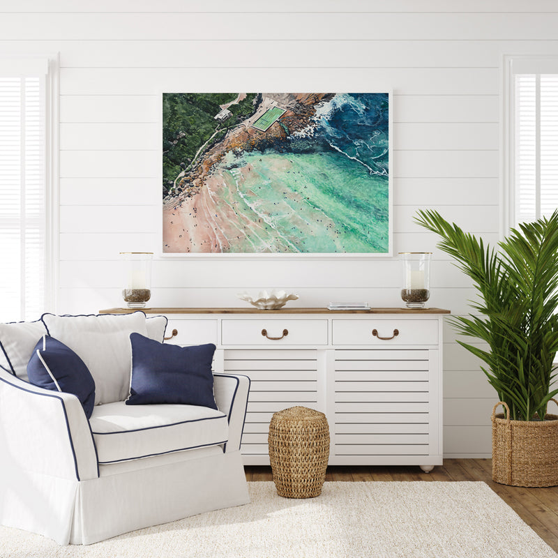 Freshwater Beach: Limited Edition Watercolour Canvas Print